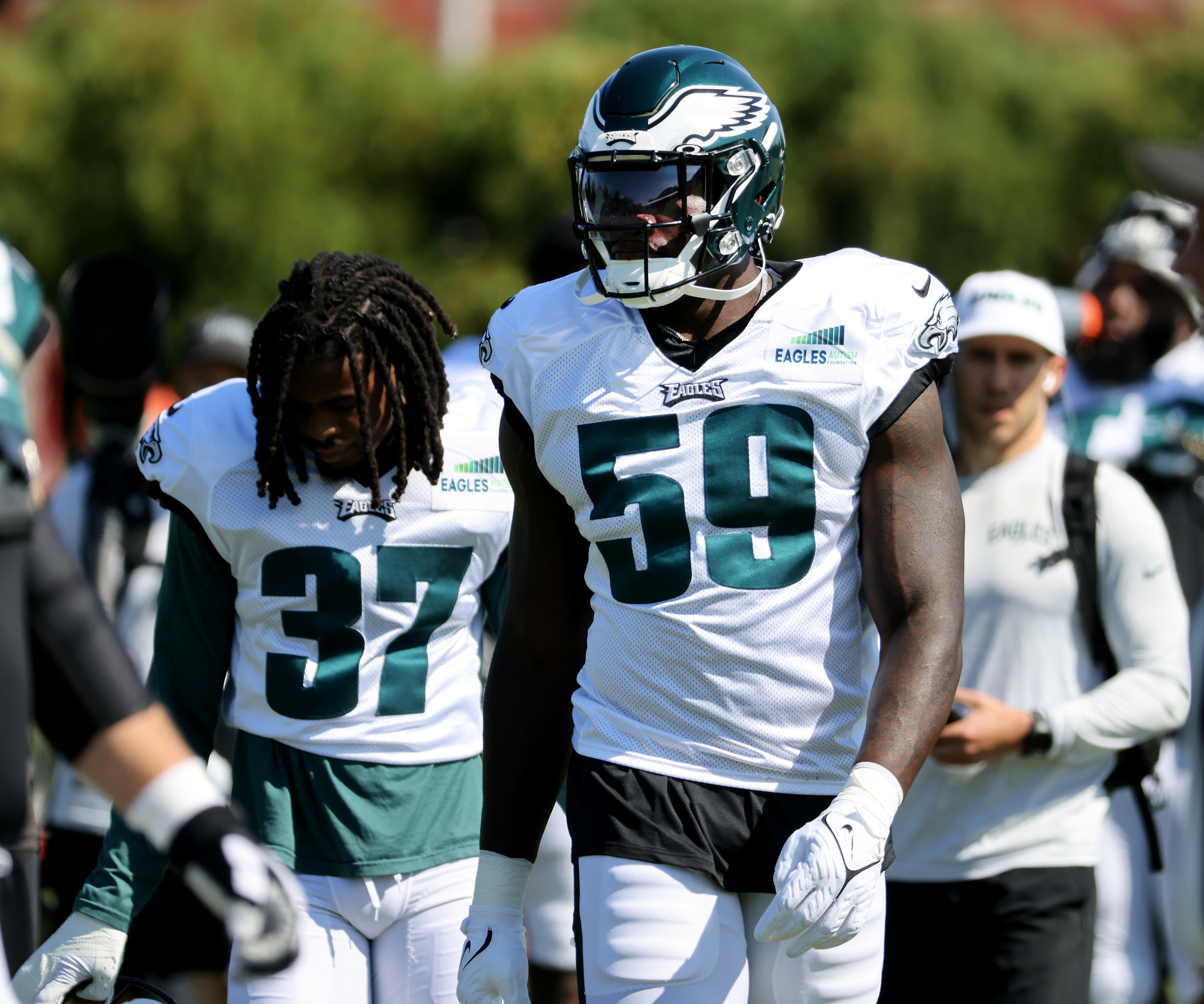 Philadelphia Eagles offensive tackle Jordan Mailata (68) warms up before an  NFL football game against the Minnesota Vikings on Thursday, Sept. 14,  2023, in Philadelphia. (AP Photo/Matt Rourke Stock Photo - Alamy