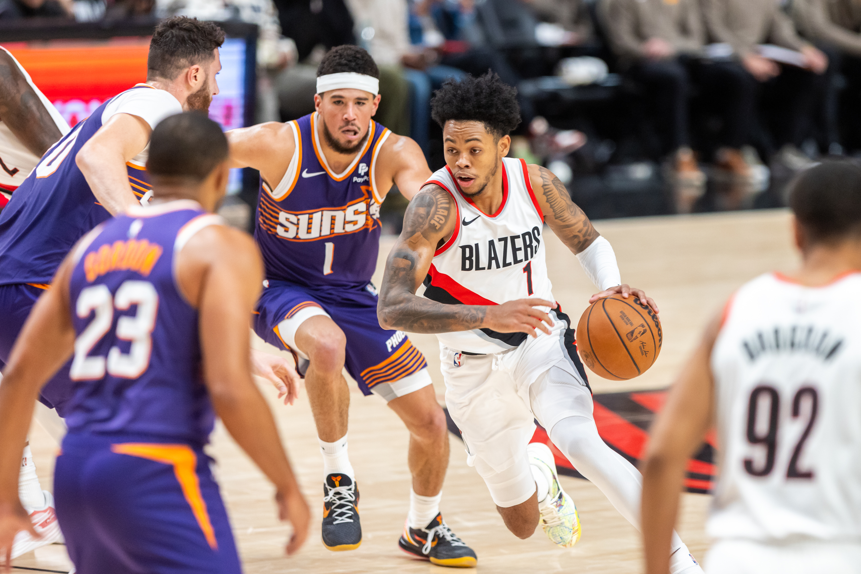 Fans gather for Trail Blazers home opener against Phoenix Suns