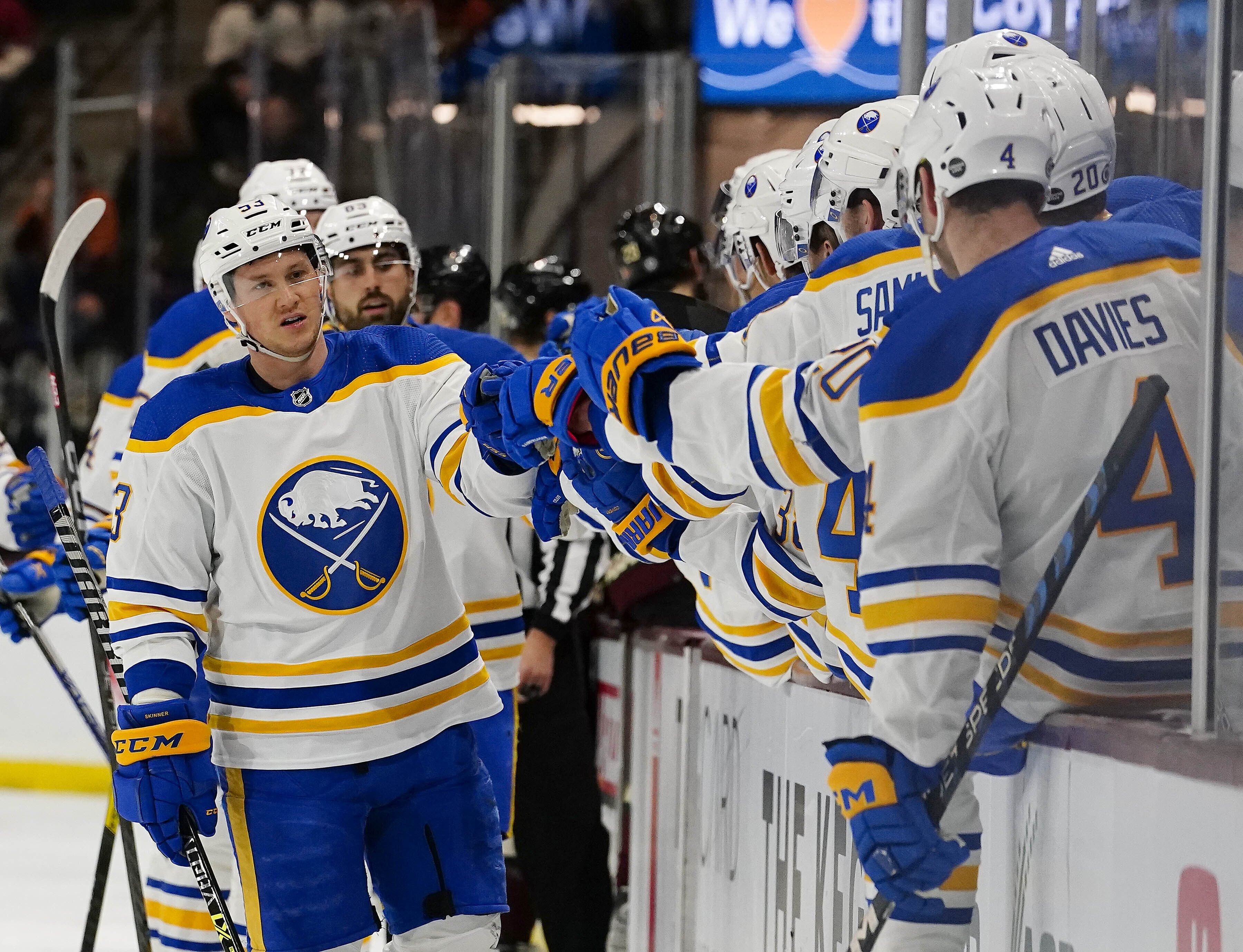 Buffalo Sabres show support for Bills' Damar Hamlin with custom t-shirts  before game vs. Capitals