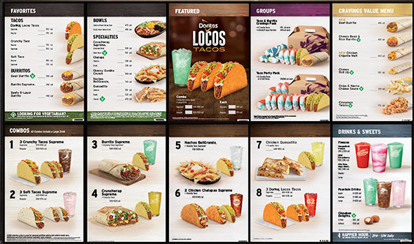 Taco bell menu printable