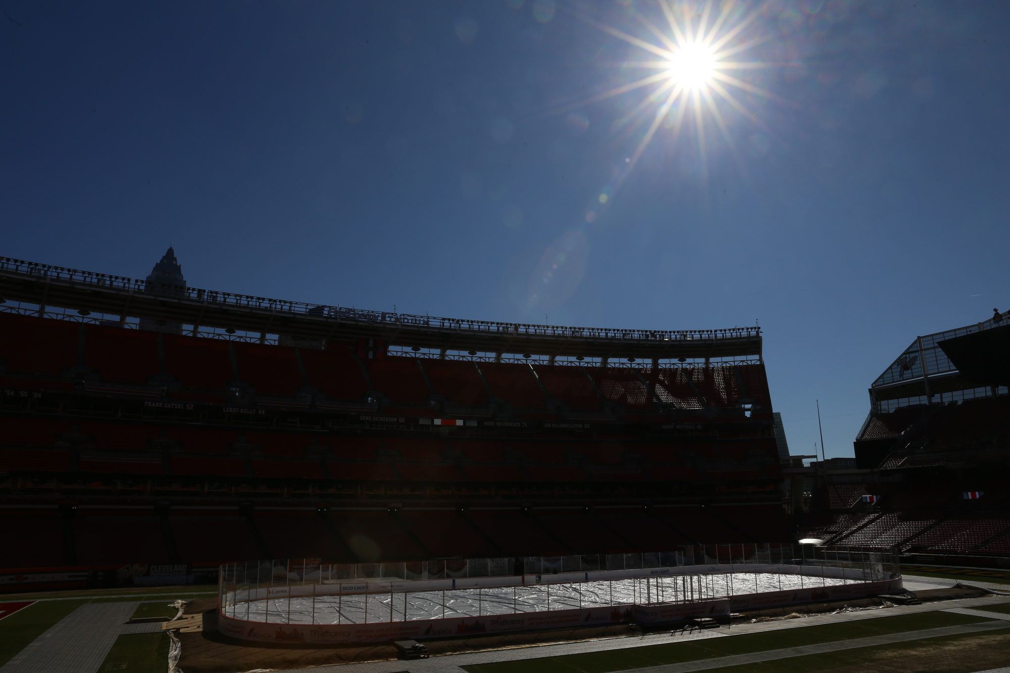 Ice rink being installed in FirstEnergy Stadium for upcoming events ...