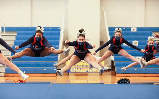 Liverpool's cheerleading team wins the Cheerleading Section III Competition Division AA at Sandy Creek Central School District Saturday, November 6, 2021. Marilu Lopez Fretts | Contributing Photographer Marilu Lopez Fretts
