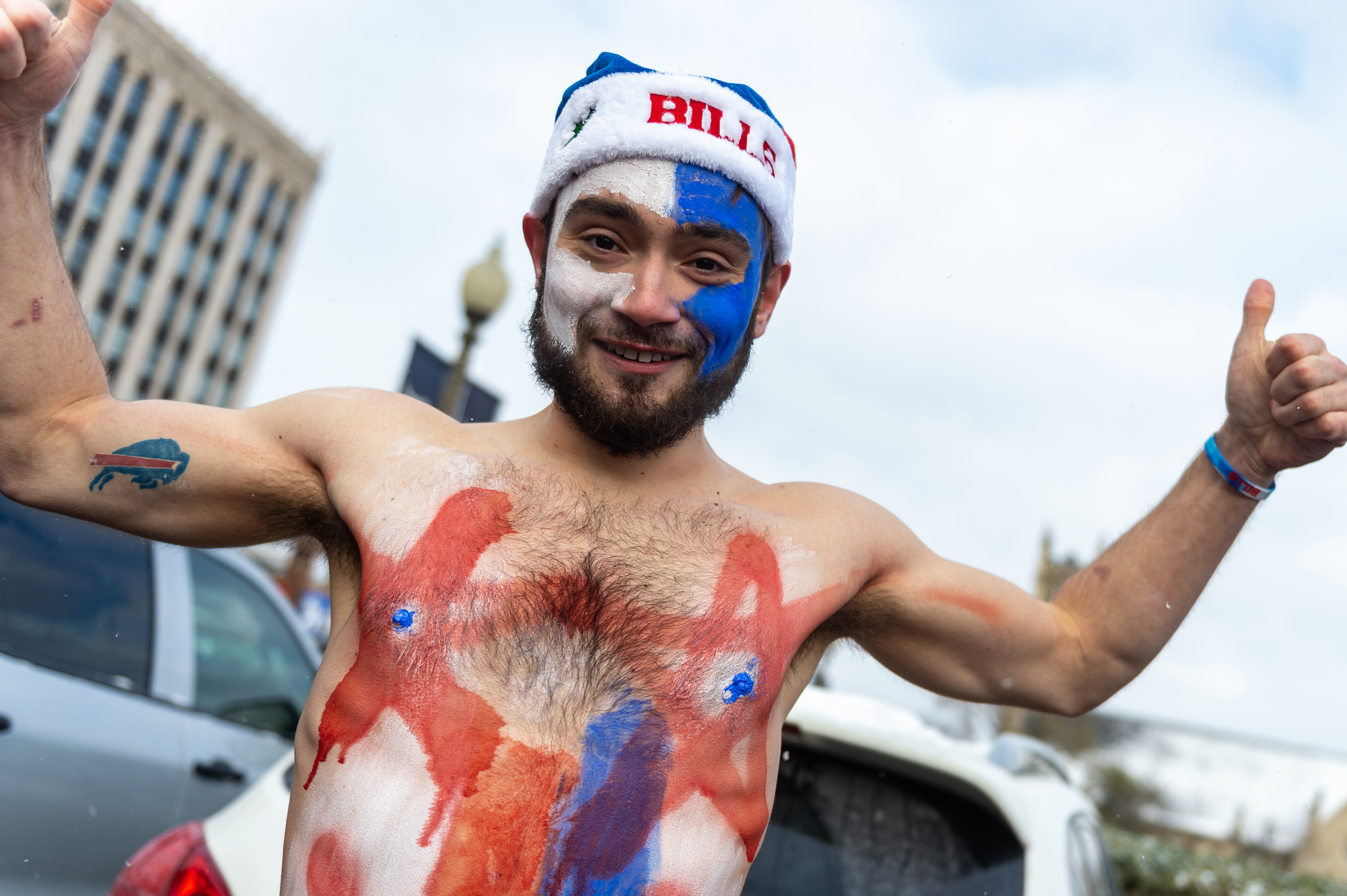 Buffalo Bills fans tailgate before taking on Cleveland at Ford Field