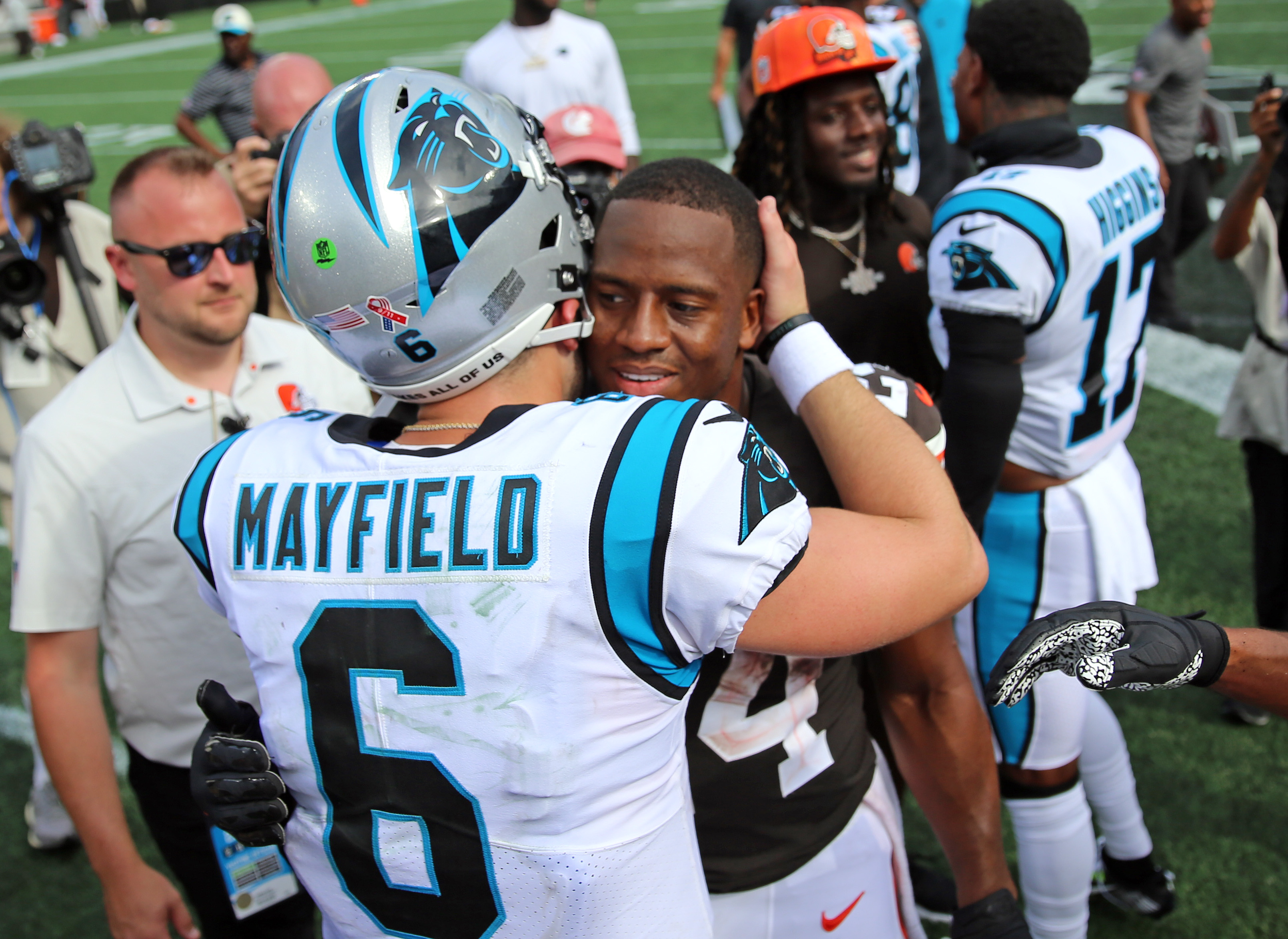 Watch Browns safety Grant Delpit intercept Panthers quarterback Baker  Mayfield in the second quarter 