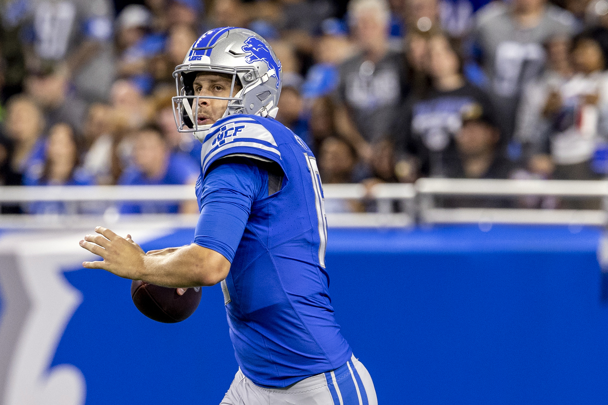 Seattle Seahawks wide receiver Tyler Lockett (16) runs a route on offense  against the Detroit Lions during an NFL football game, Sunday, Oct. 2,  2022, in Detroit. (AP Photo/Rick Osentoski Stock Photo - Alamy