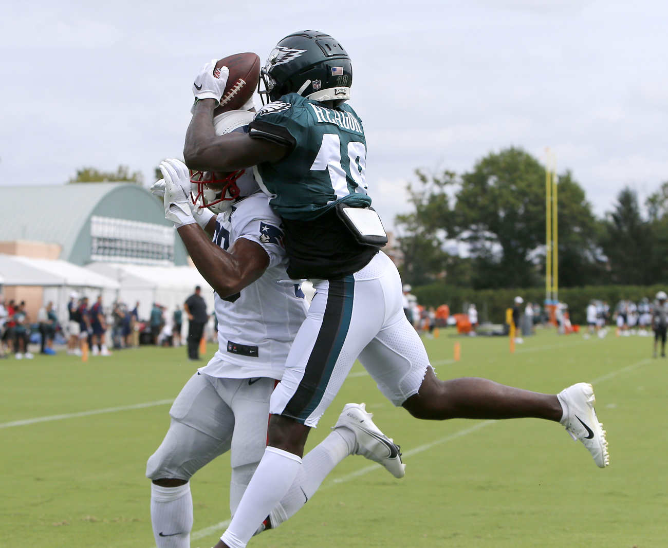 Jalen Reagor Philadelphia Eagles Autographed 16 x 20 Black Jersey Running Photograph