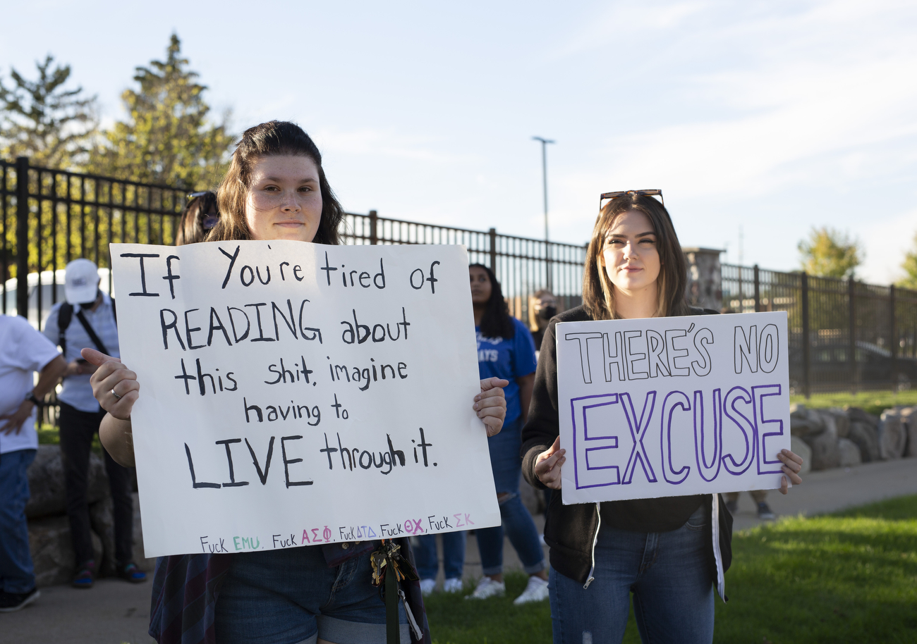 EMU students protest greek life rape culture - mlive.com