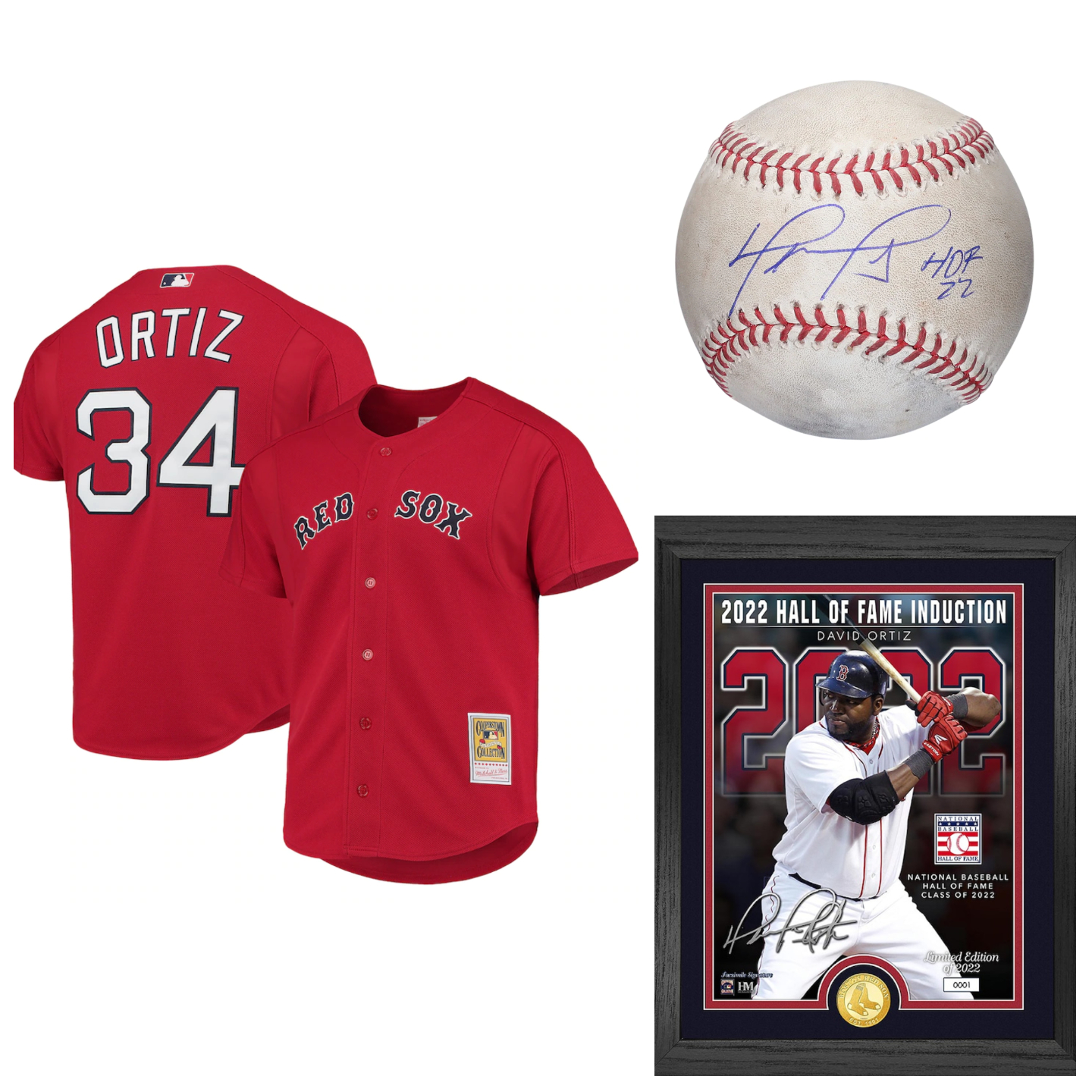 Framed David Ortiz Boston Red Sox Autographed White Mitchell