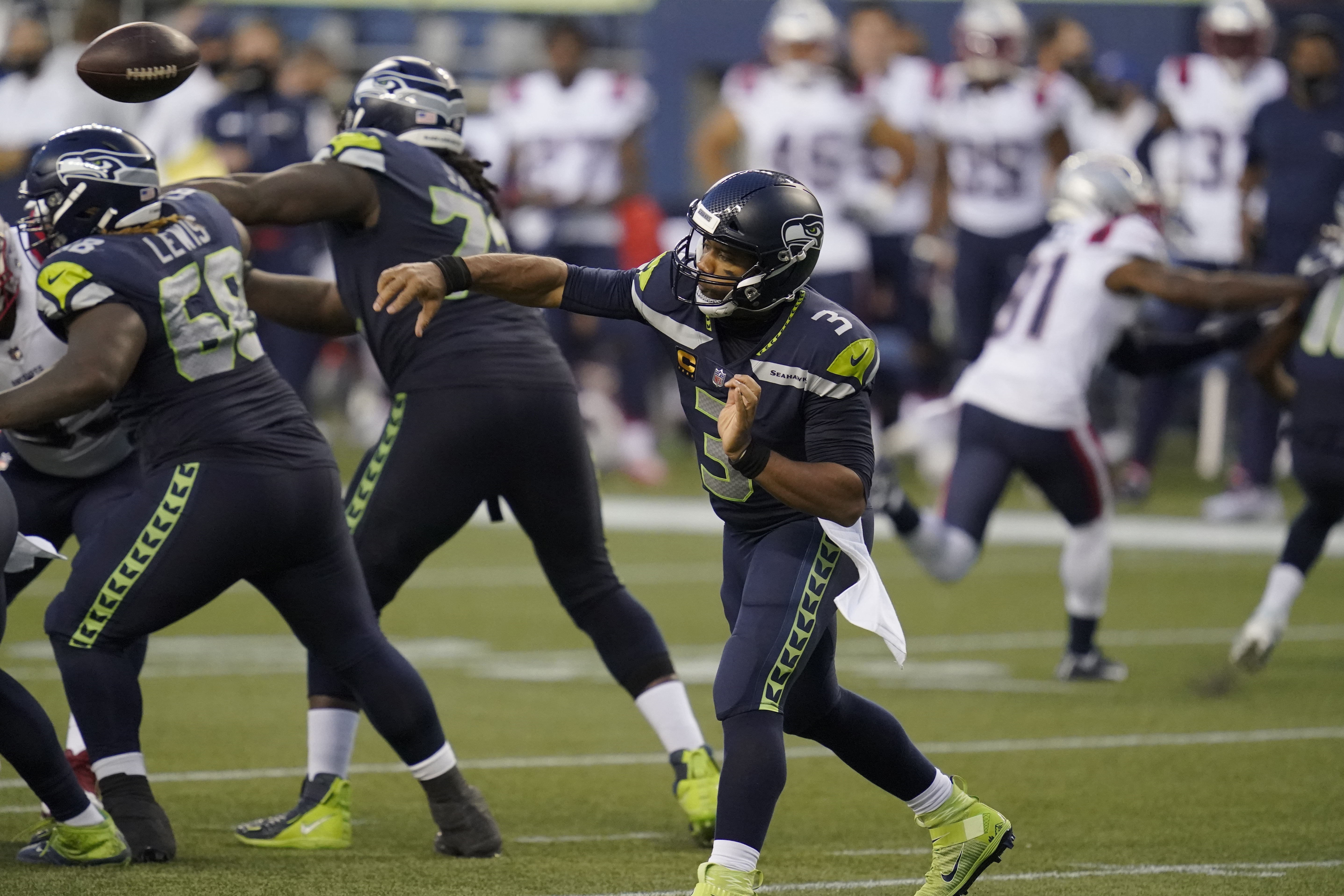 Seattle Seahawks' David Moore catches the ball for a touchdown