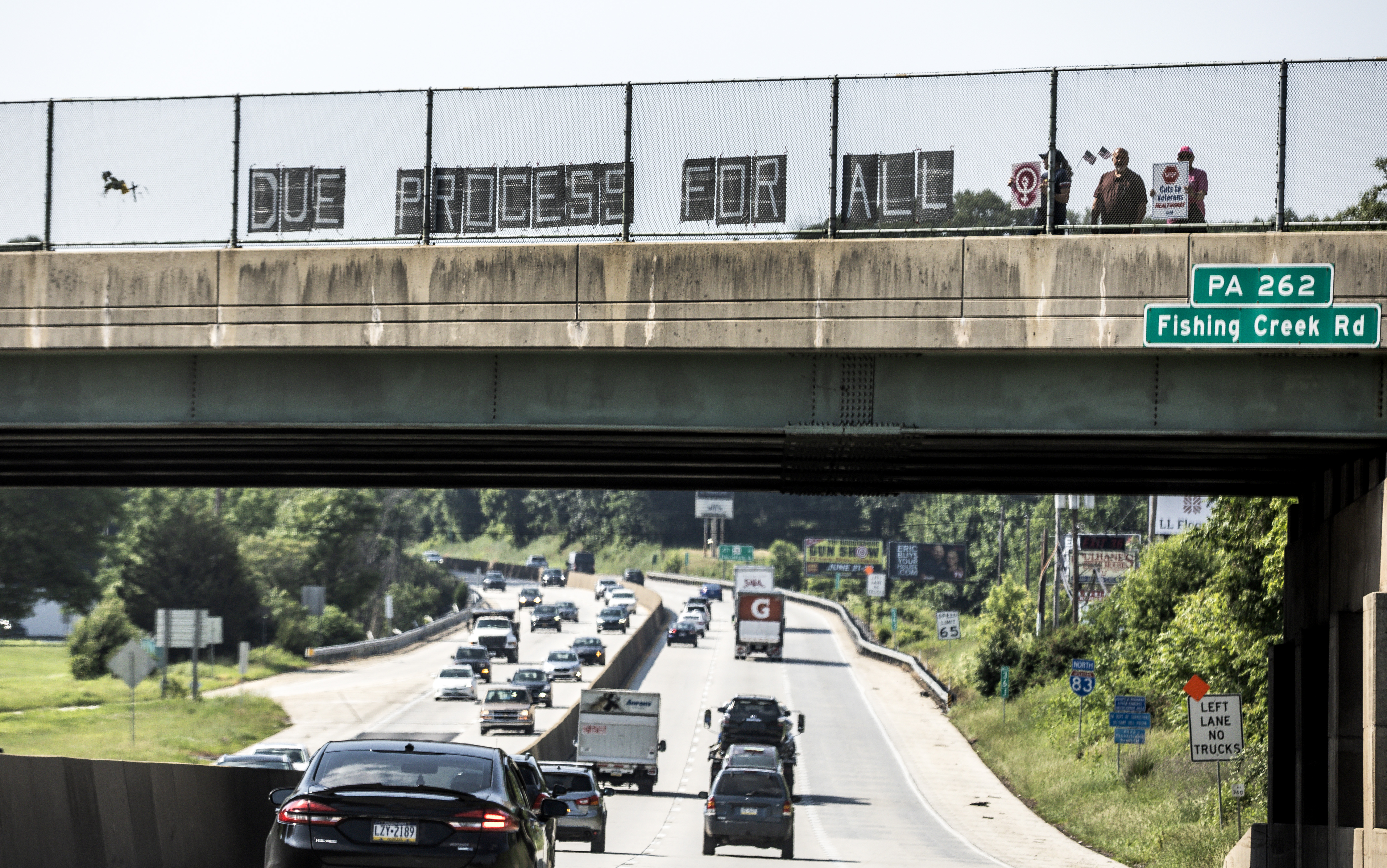 Groups protest Trump and ICE along Interstate 83 from Harrisburg to ...