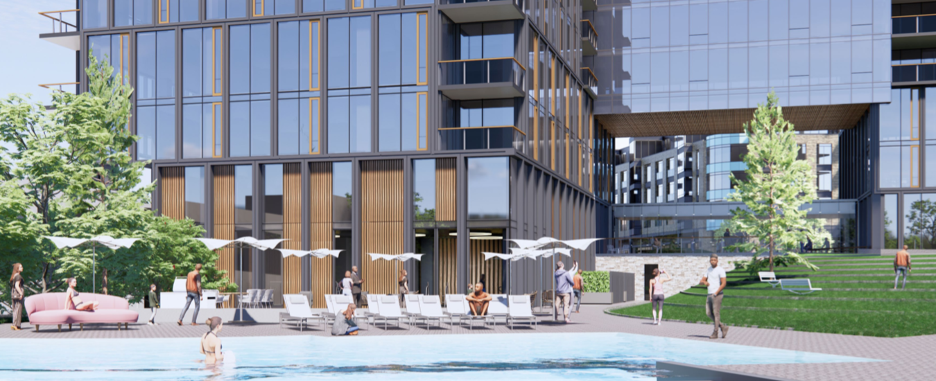 Sweating details of Van Aken apartment tower design in Shaker Heights