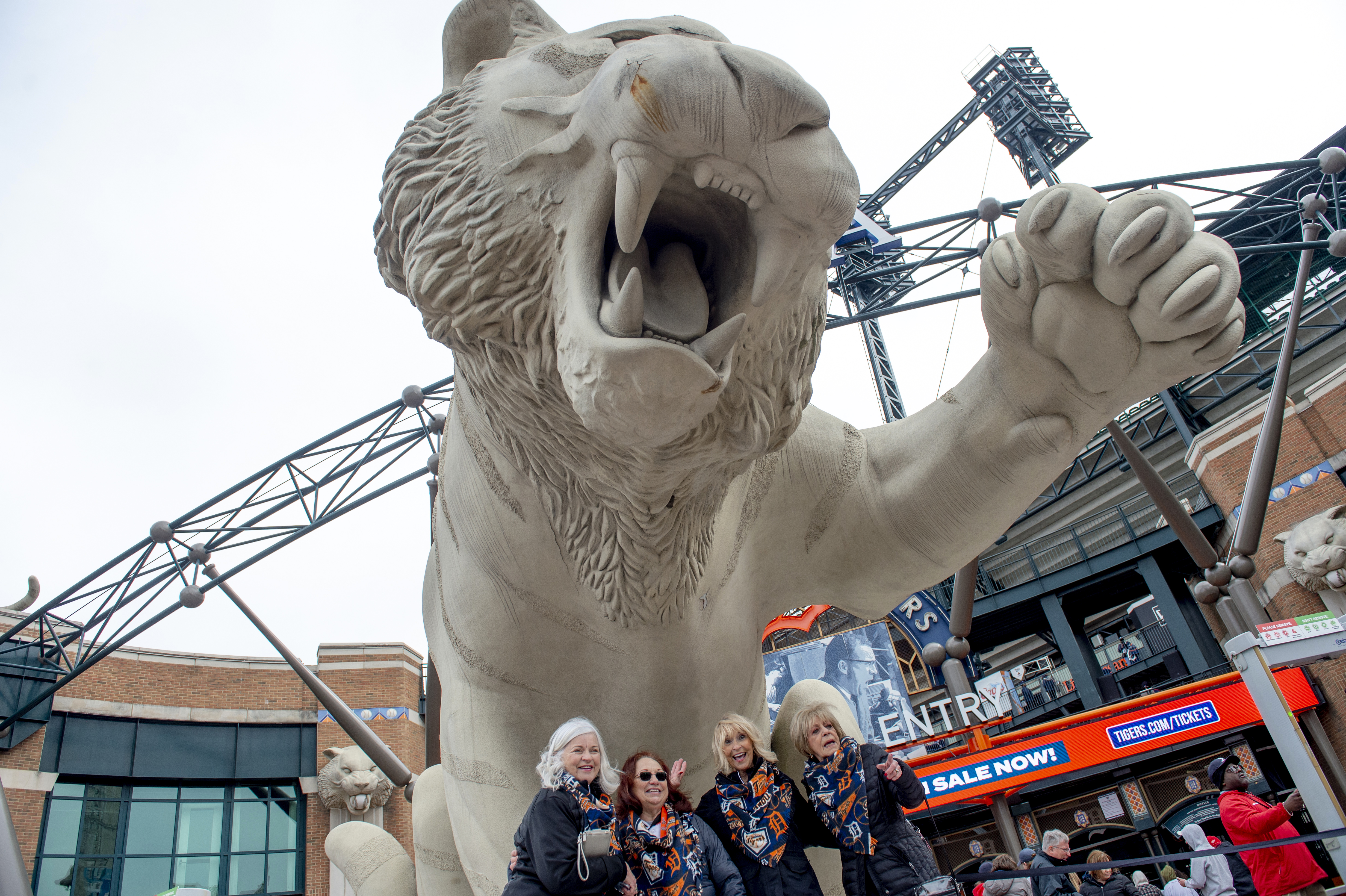 Tiger Statue in a Carrhart Jacket, Comerica Park, Detroit, MI