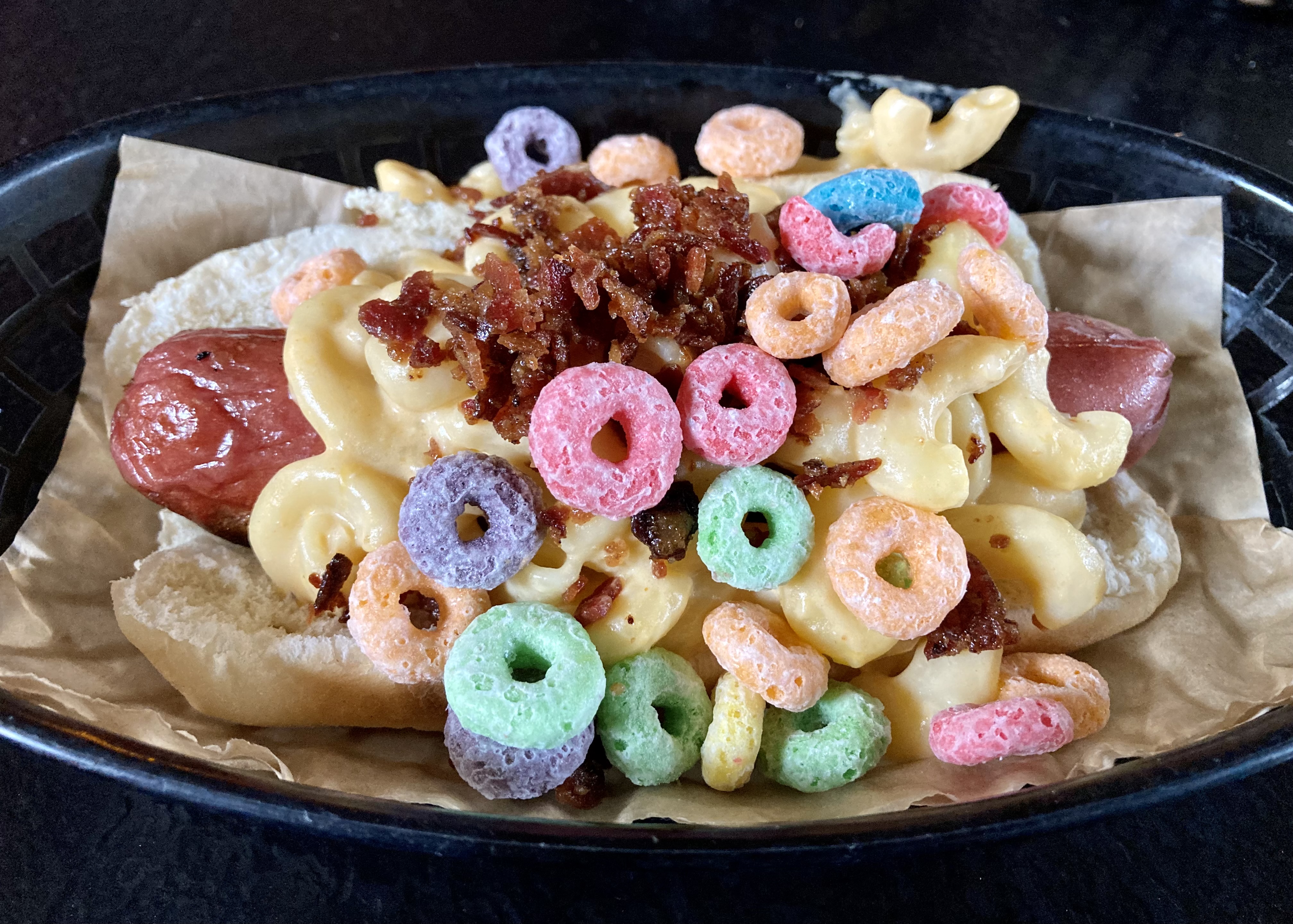 In a tizzy over the cereal-topped Happy Dog Slider Dog glizzy