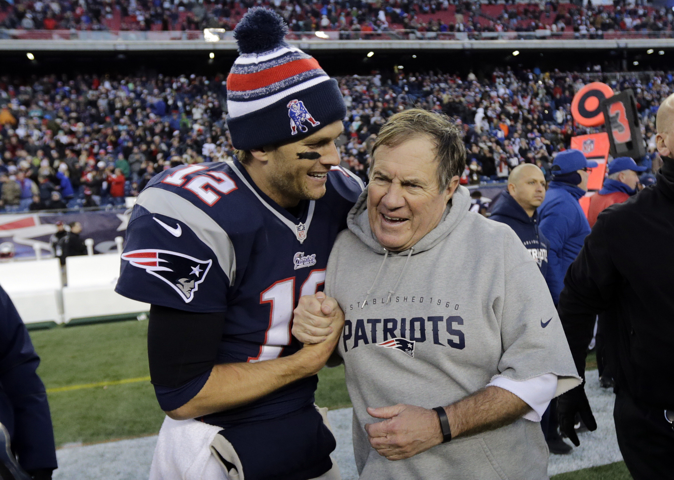 Patriots coach Bill Belichick is amazed by Tom Brady's new record