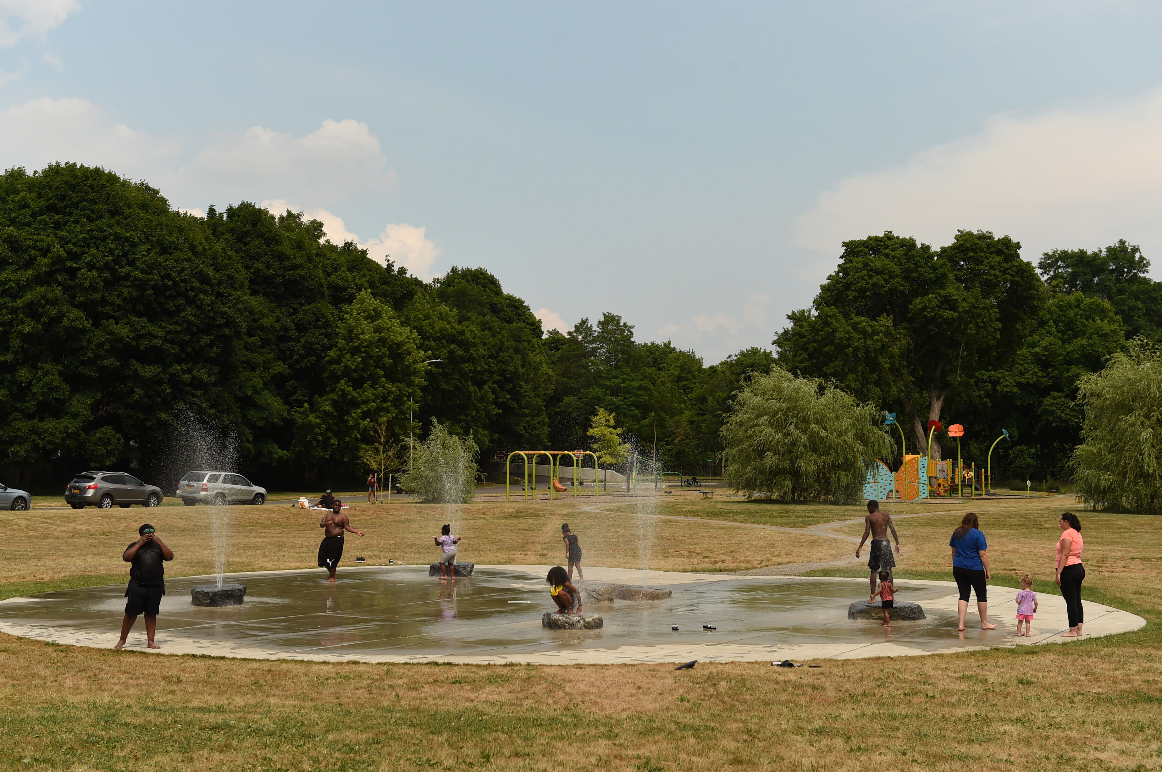People are still looking for a way to cool down during a heat spell in Syracuse, July 8, 2020.  The stay area at Lower Onondaga Park. Dennis Nett | dnett@syracuse.com