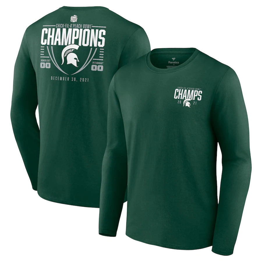 Michigan State Spartans 2021 2022 Champions New Design Peach Bowl T-Shirt -  REVER LAVIE