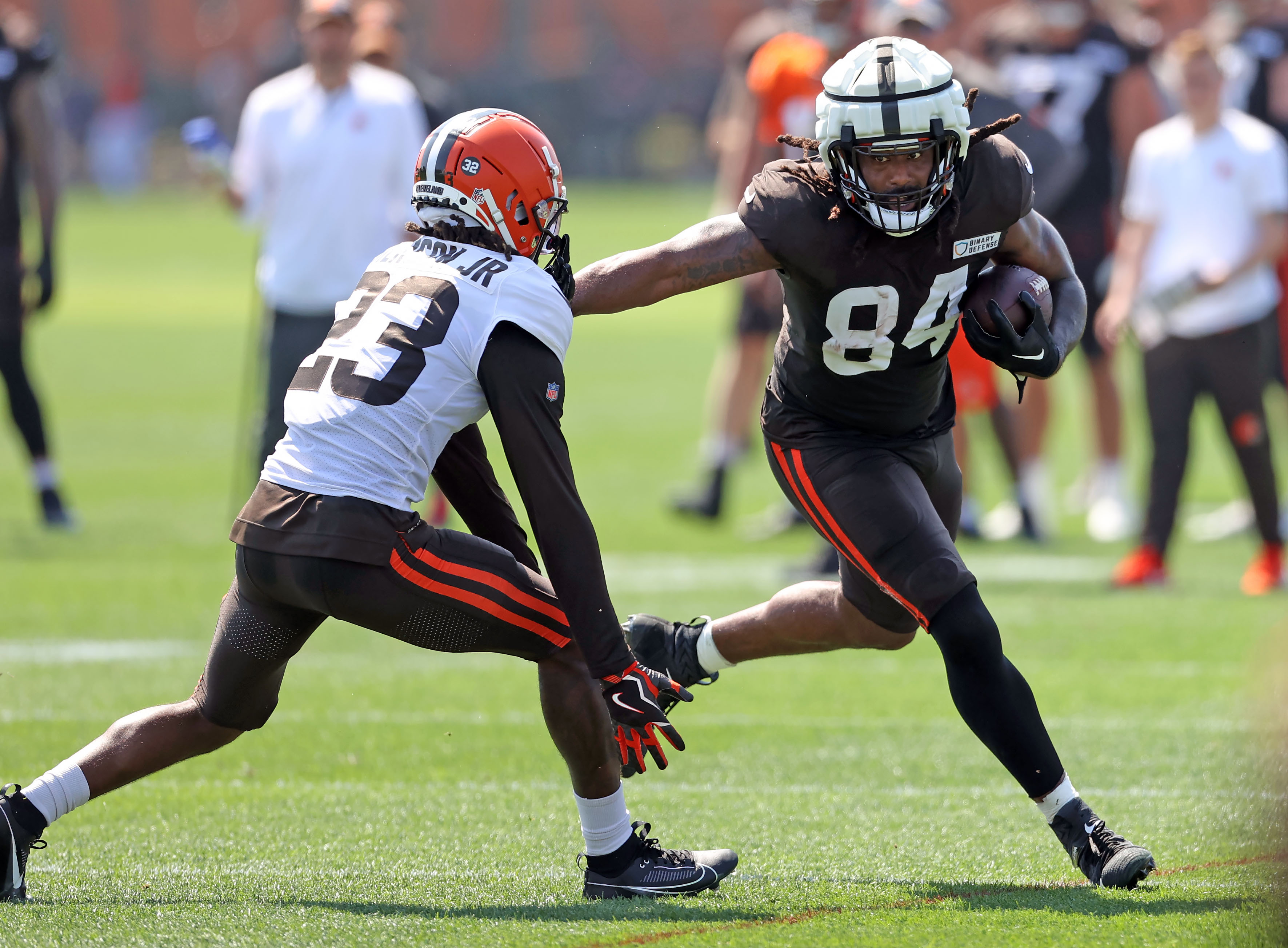 The Cleveland Browns submit their 53-man roster. David Bell makes the team  over Austin Watkins Jr.