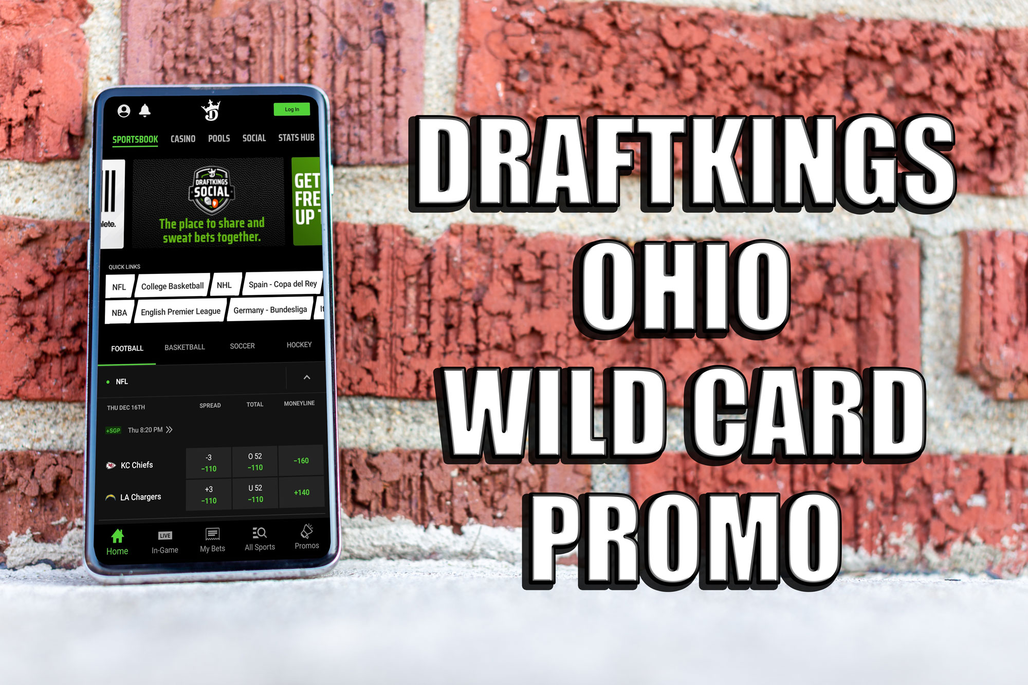 DraftKings NFL Wild Card Promo: Bet $5 to Win $280 on Any Game