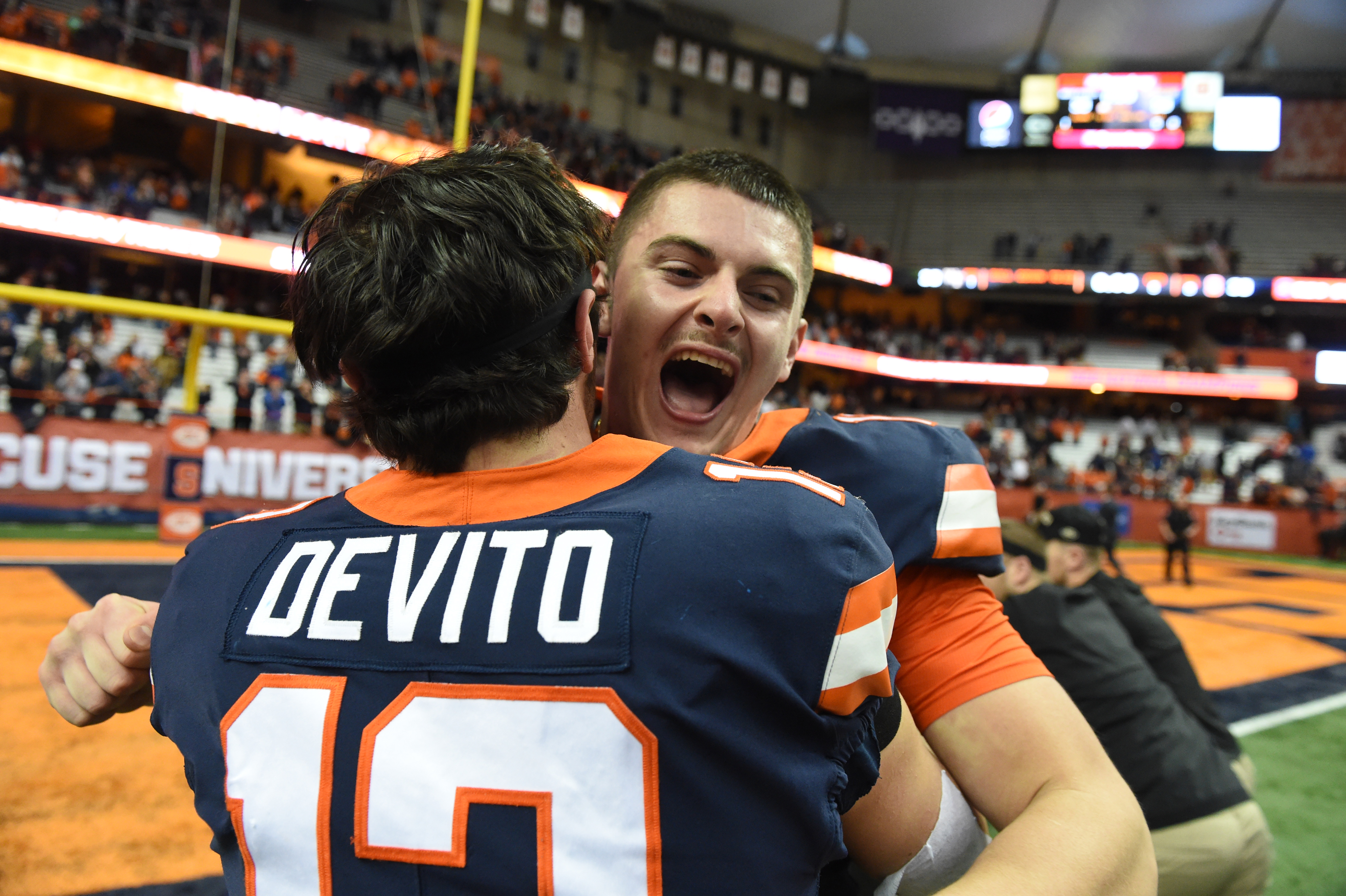 Syracuse coach Dino Babers on Tommy DeVito's ankle injury against Duke:  'It's not good