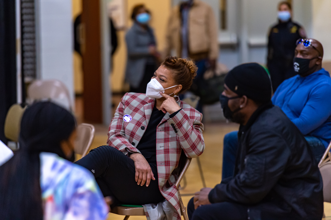Queen Latifah at Vaccination Center