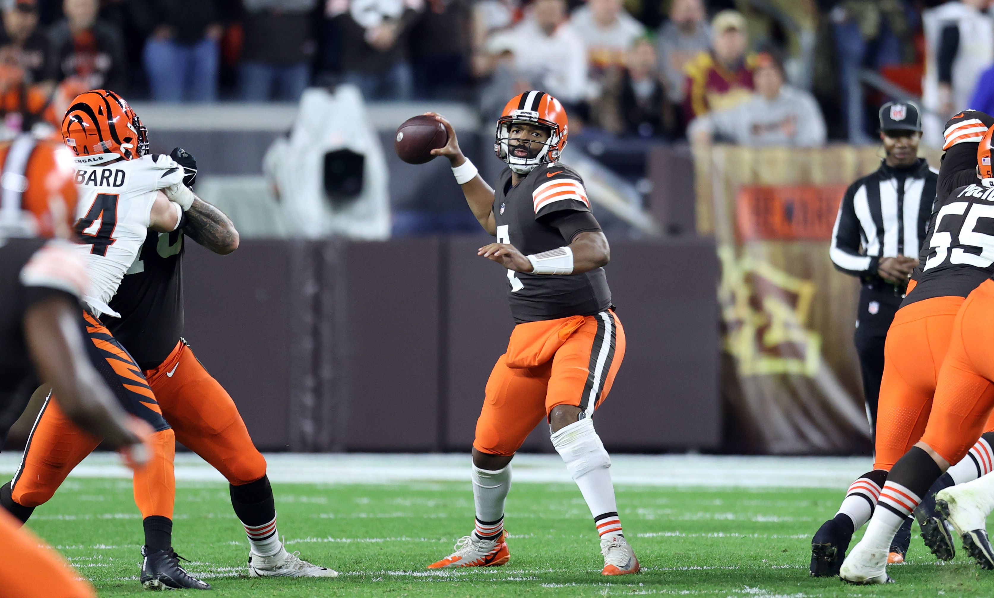 Cleveland Browns quarterback Jacoby Brissett vs. Cincinnati Bengals,  October 31, 2022 