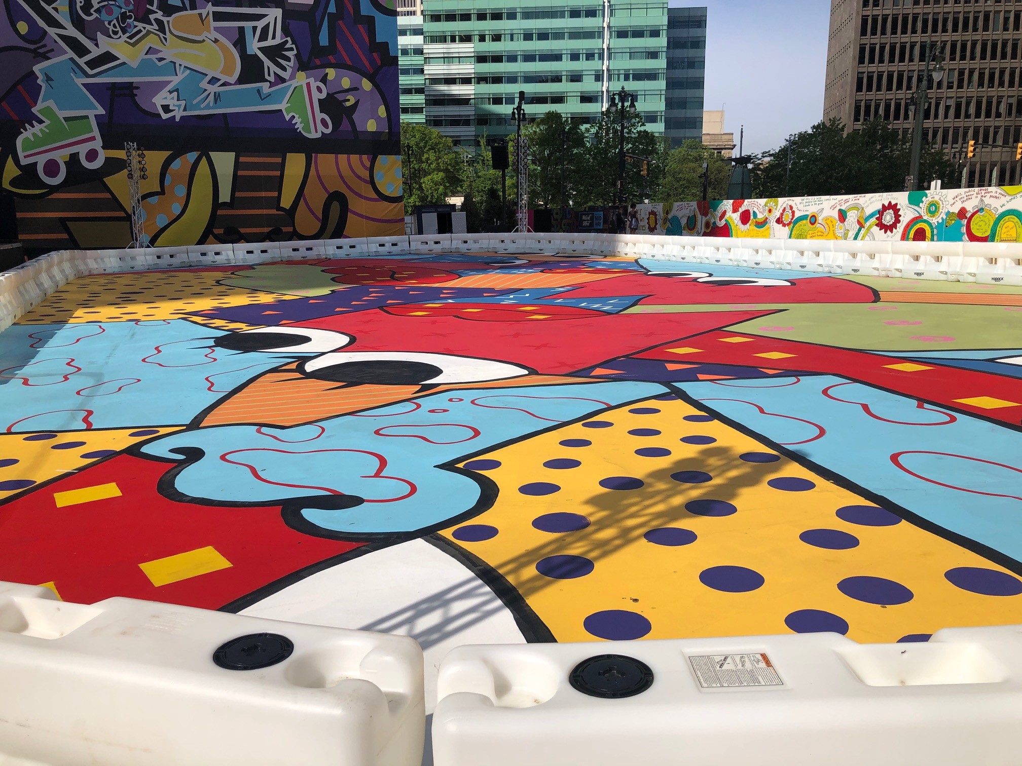 Monroe Street Midway in Downtown Detroit roller skating rink and