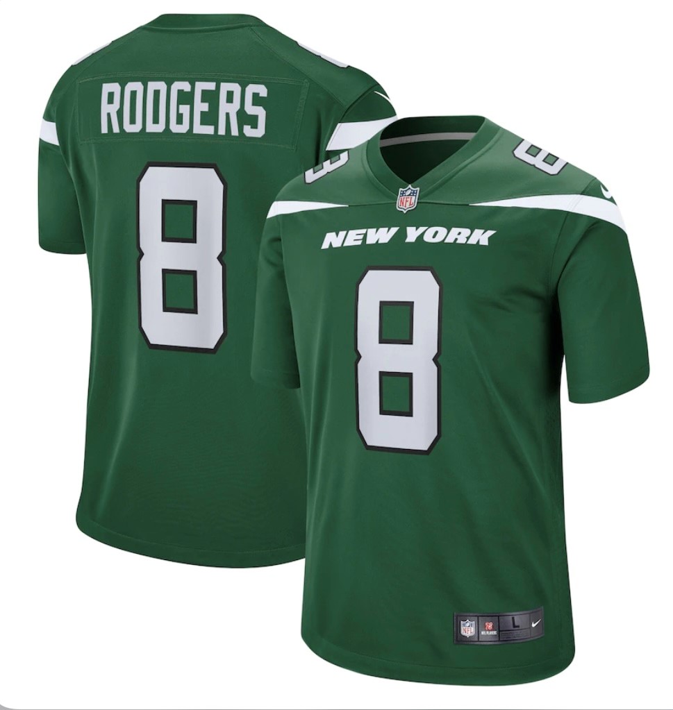 Aaron Rodgers Autographed New York Green Nike Football Jersey - Fanatics