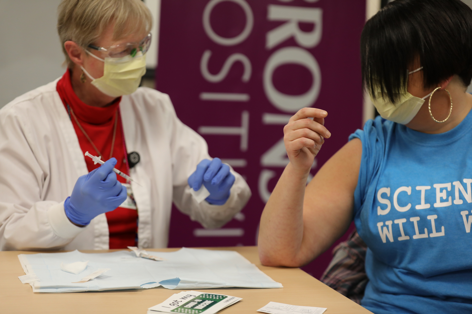 Second dosage of the Pfizer vaccine administered at Bronson Hospital