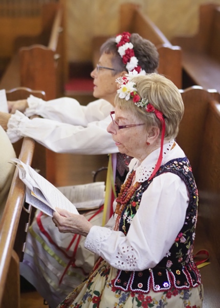 Nancy Slusarski of Hadley and Christine Newman of Hadley attend the service honoring General Casimir Pulaski at the Polish-American Heritage Holy Mass celebrated on October 10, 2022, at St. Valentine Polish National Catholic Church in Northampton.