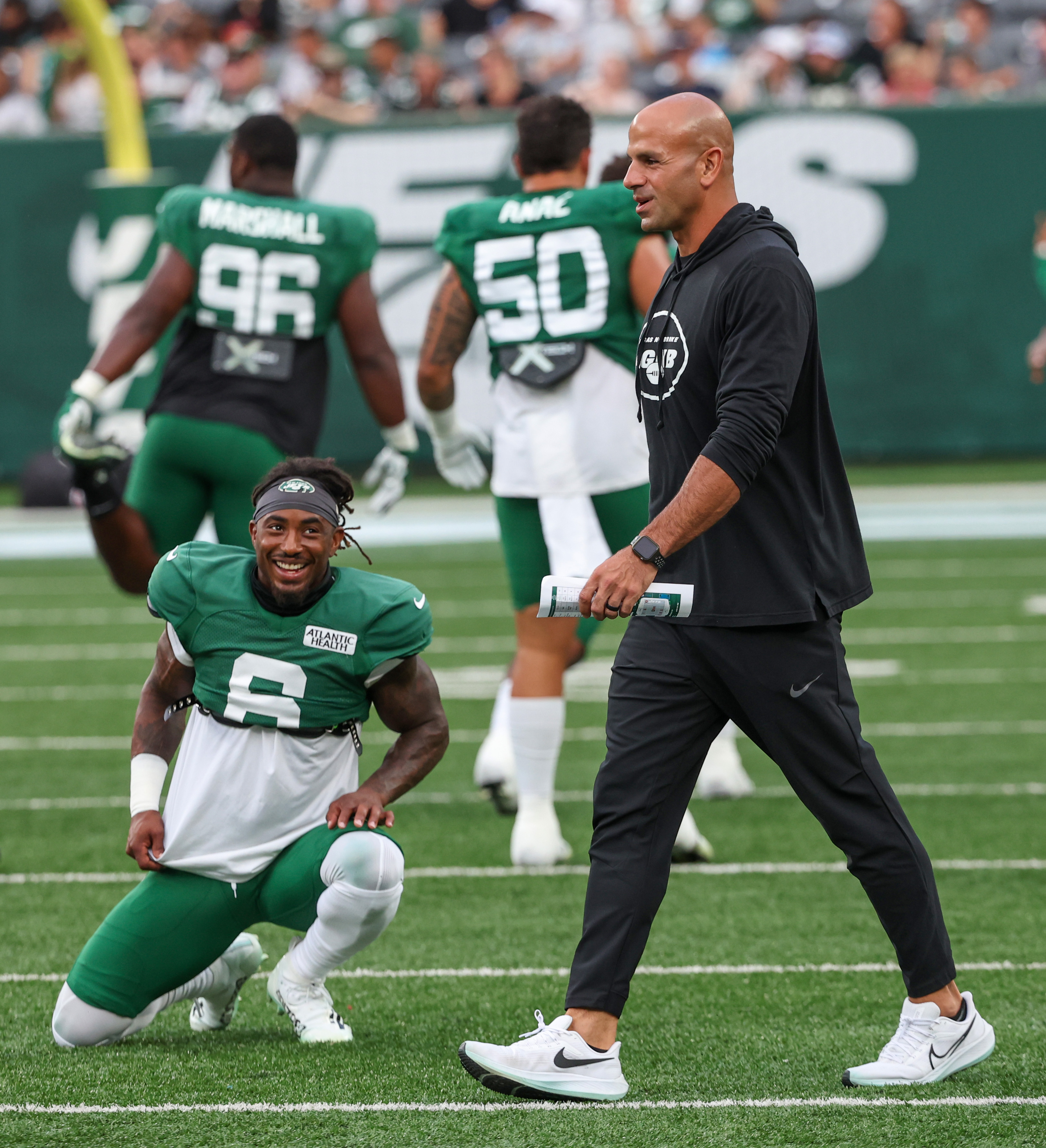 New York Jets cornerback Sauce Gardner (1) practices before a preseason NFL  football game against the New York Giants, Sunday, Aug. 28, 2022, in East  Rutherford, N.J. (AP Photo/Adam Hunger Stock Photo - Alamy