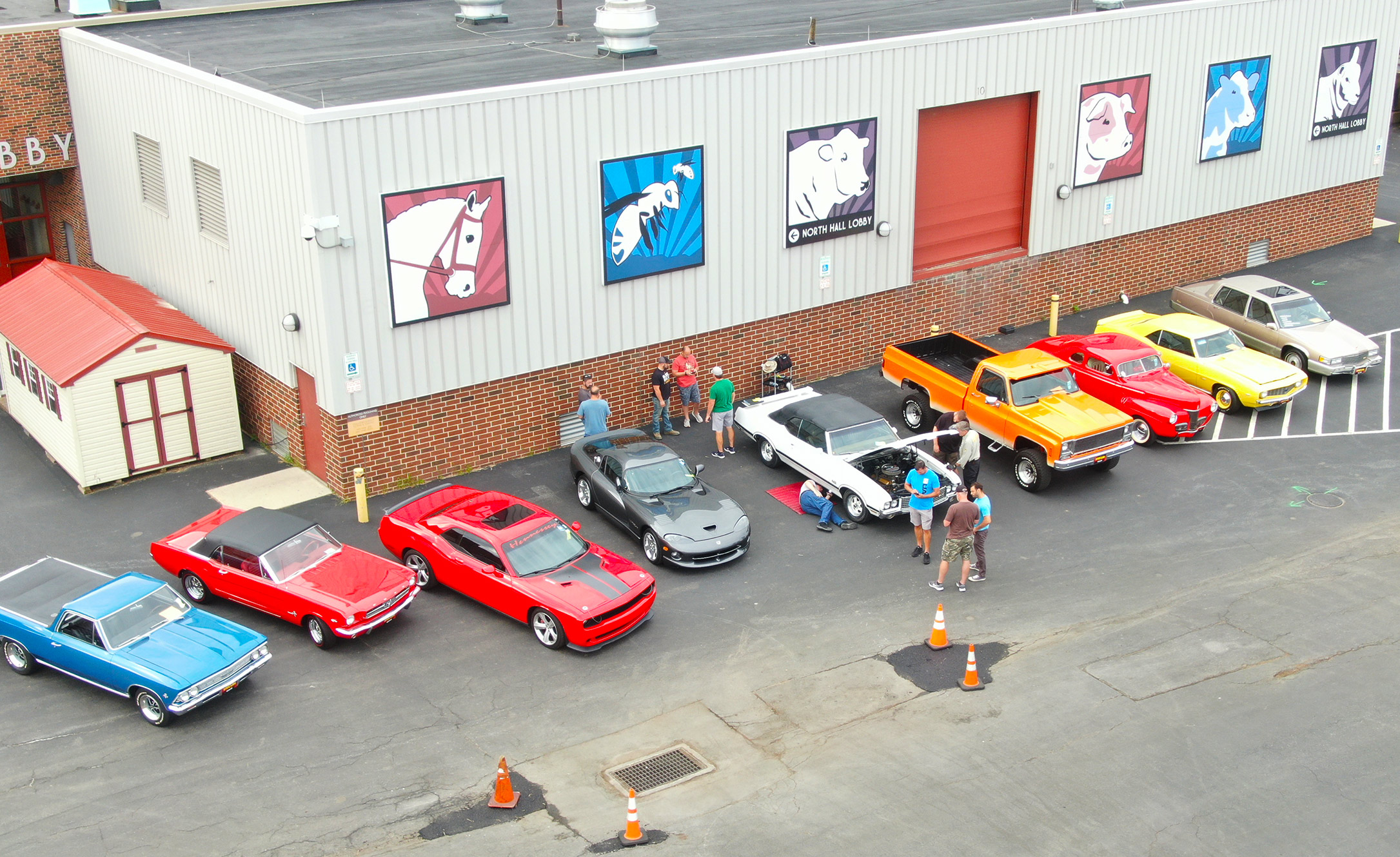 Get a drone’s eye view of Mecum Auctions’ cars arriving in Harrisburg