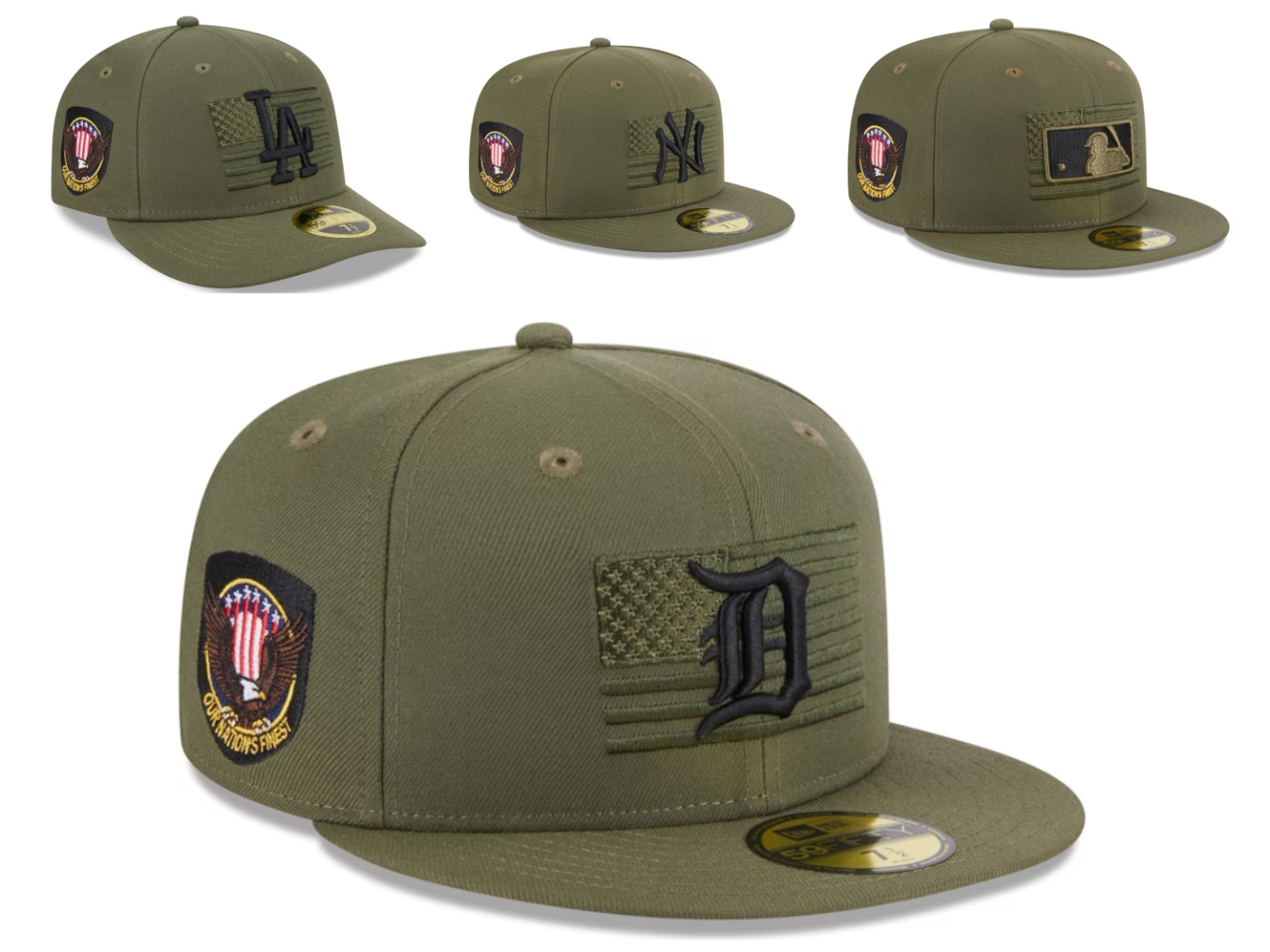 Detroit Tigers New Era 2023 Armed Forces 59Fifty Fitted Hat - Olive