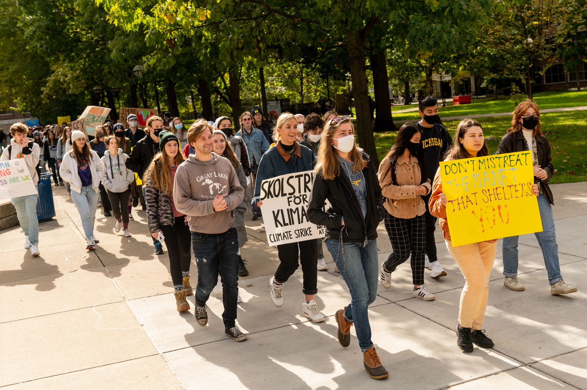 UM students stage walk-out climate strike in Ann Arbor - mlive.com