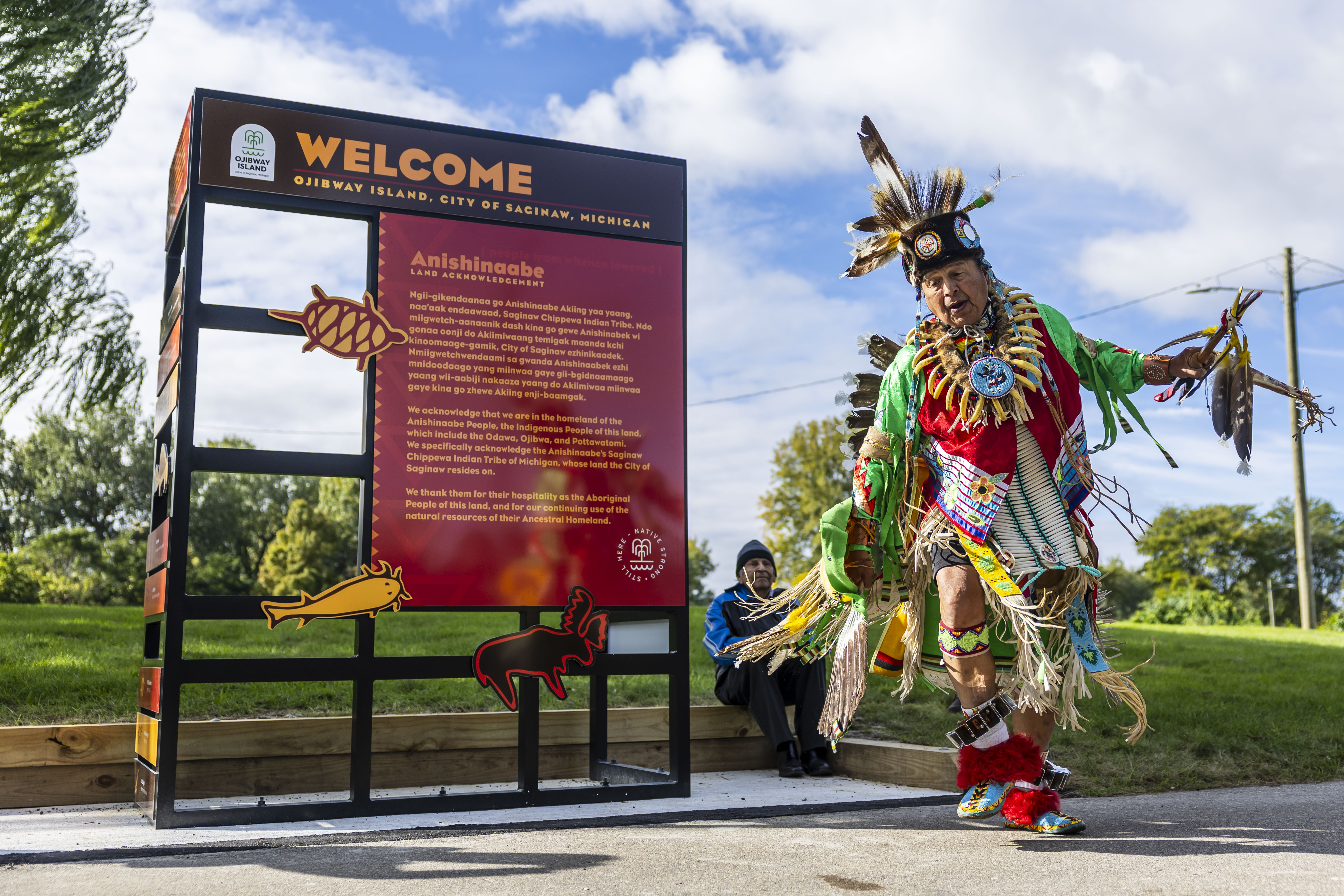 See Saginaw Chippewa Indian Tribe perform powwow dance at