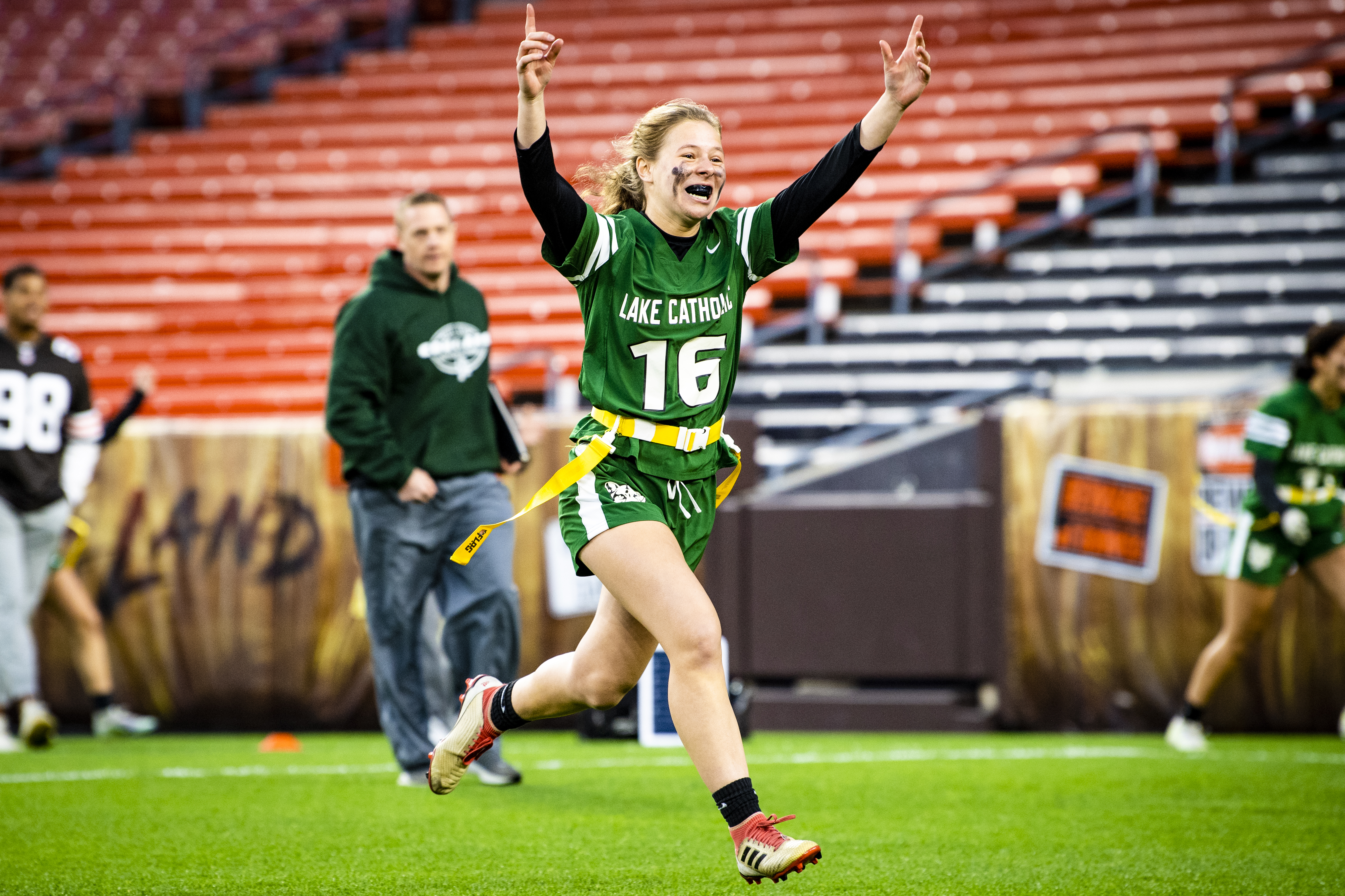 Women's Flag Football exhibition game held at halftime of Giants