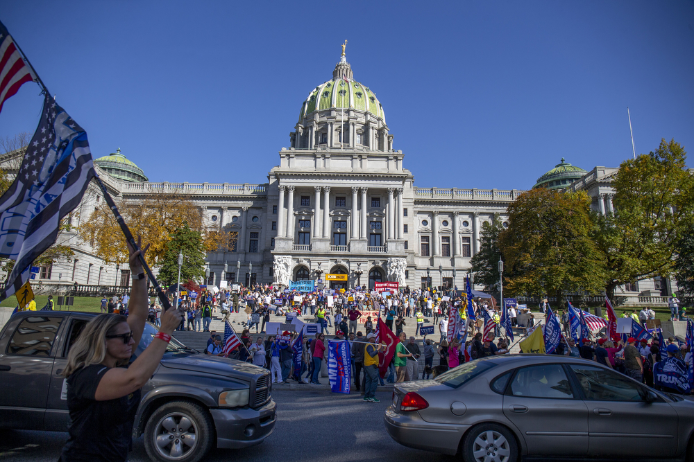 Biden supports rally on the steps of Pennsylvania's State Capitol ...