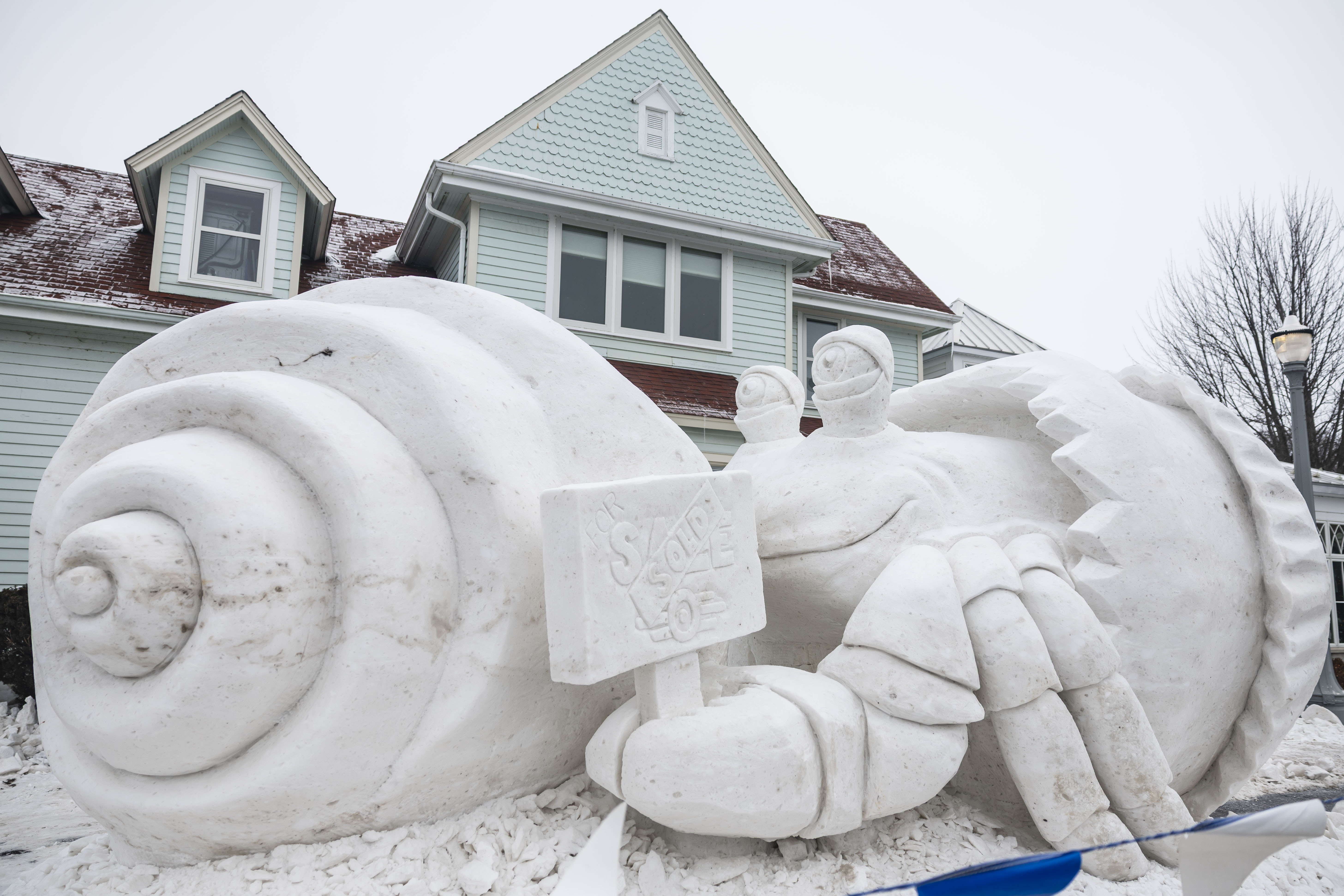 Final snow sculptures are on display at Zehnder's Snowfest 2026