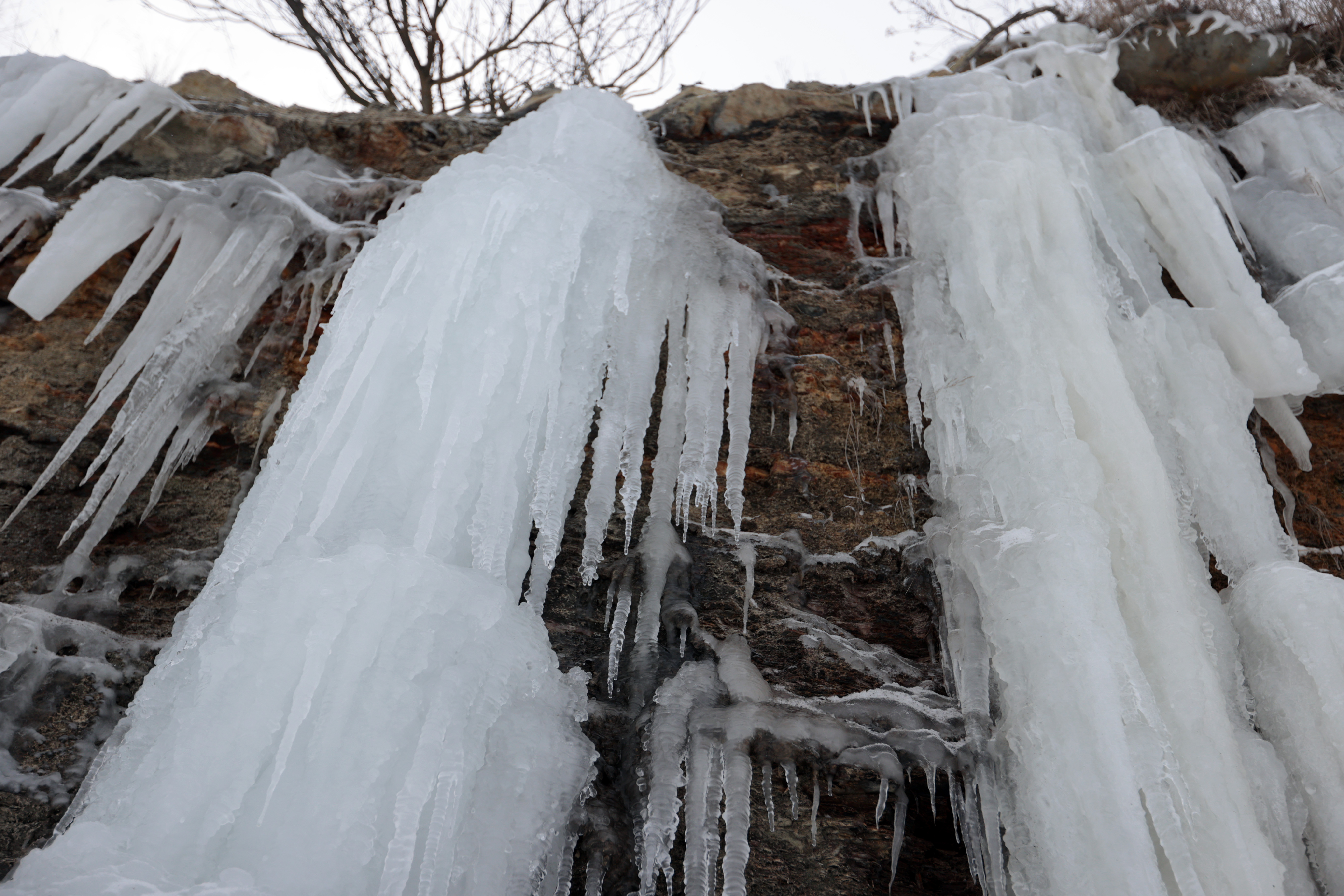 Winter ice formations along the shore of Lake Erie, January 21, 2026 ...