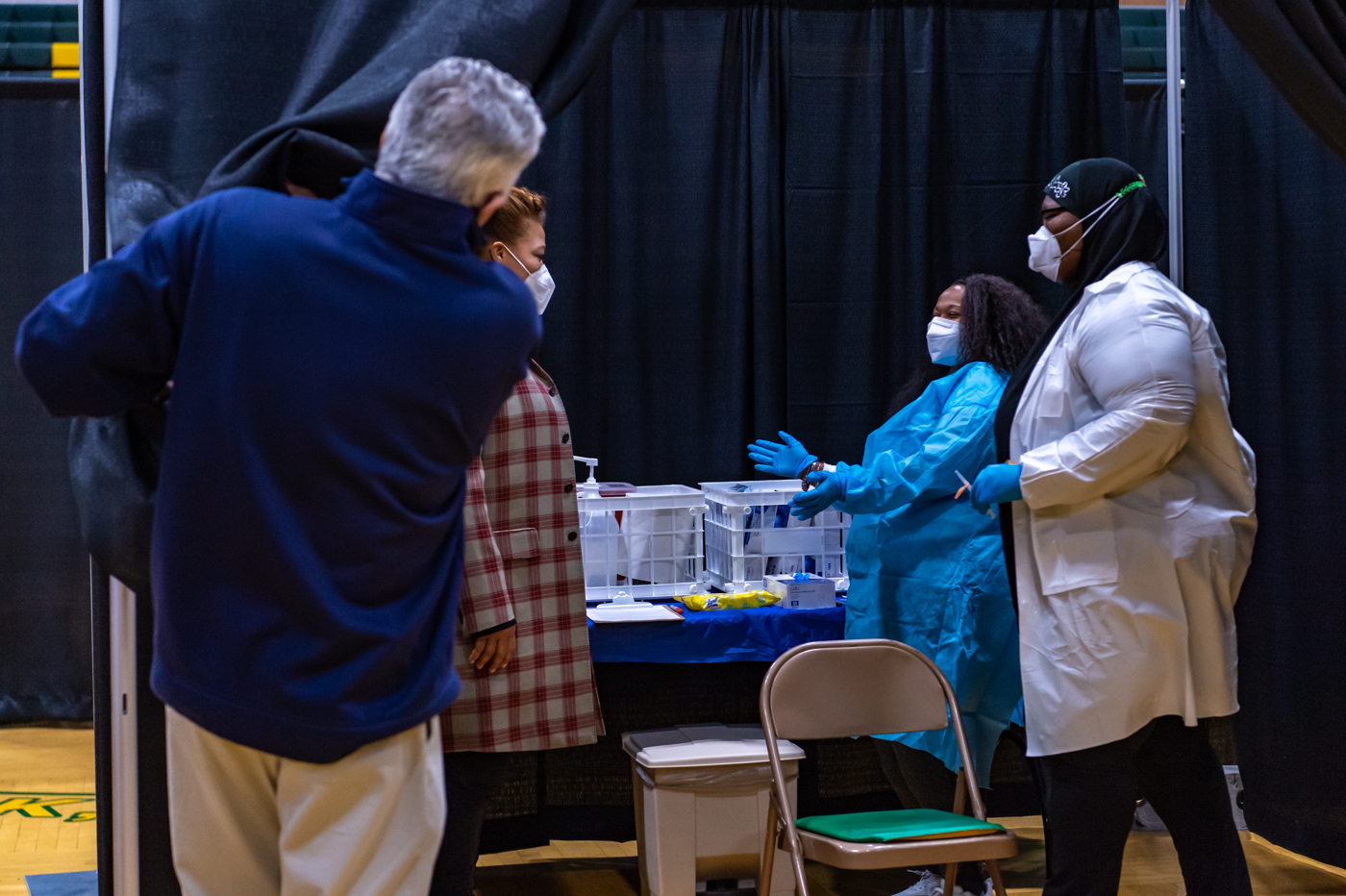 Queen Latifah at Vaccination Center