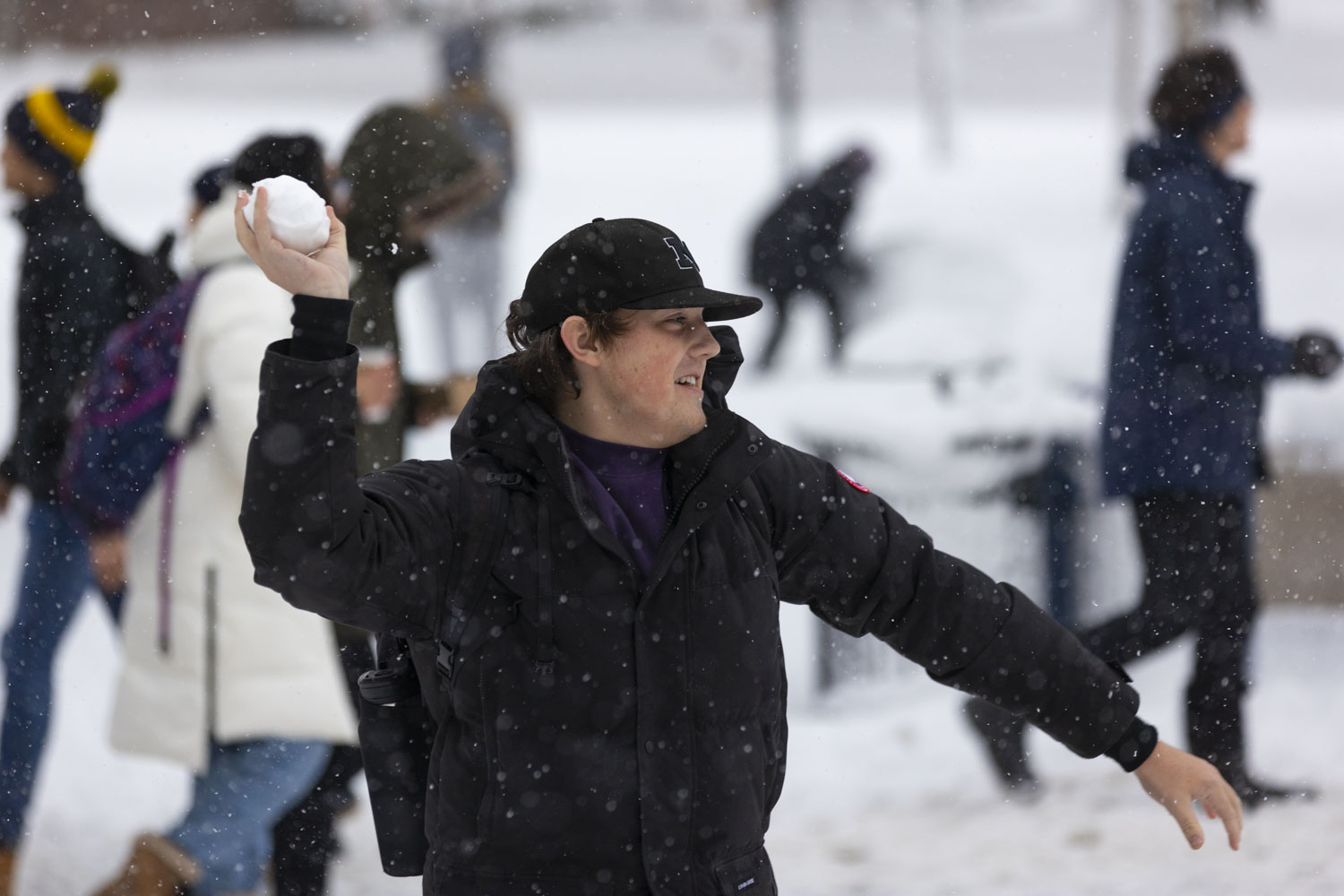 Scenes from a snowball fight at the University of Michigan Diag - mlive.com