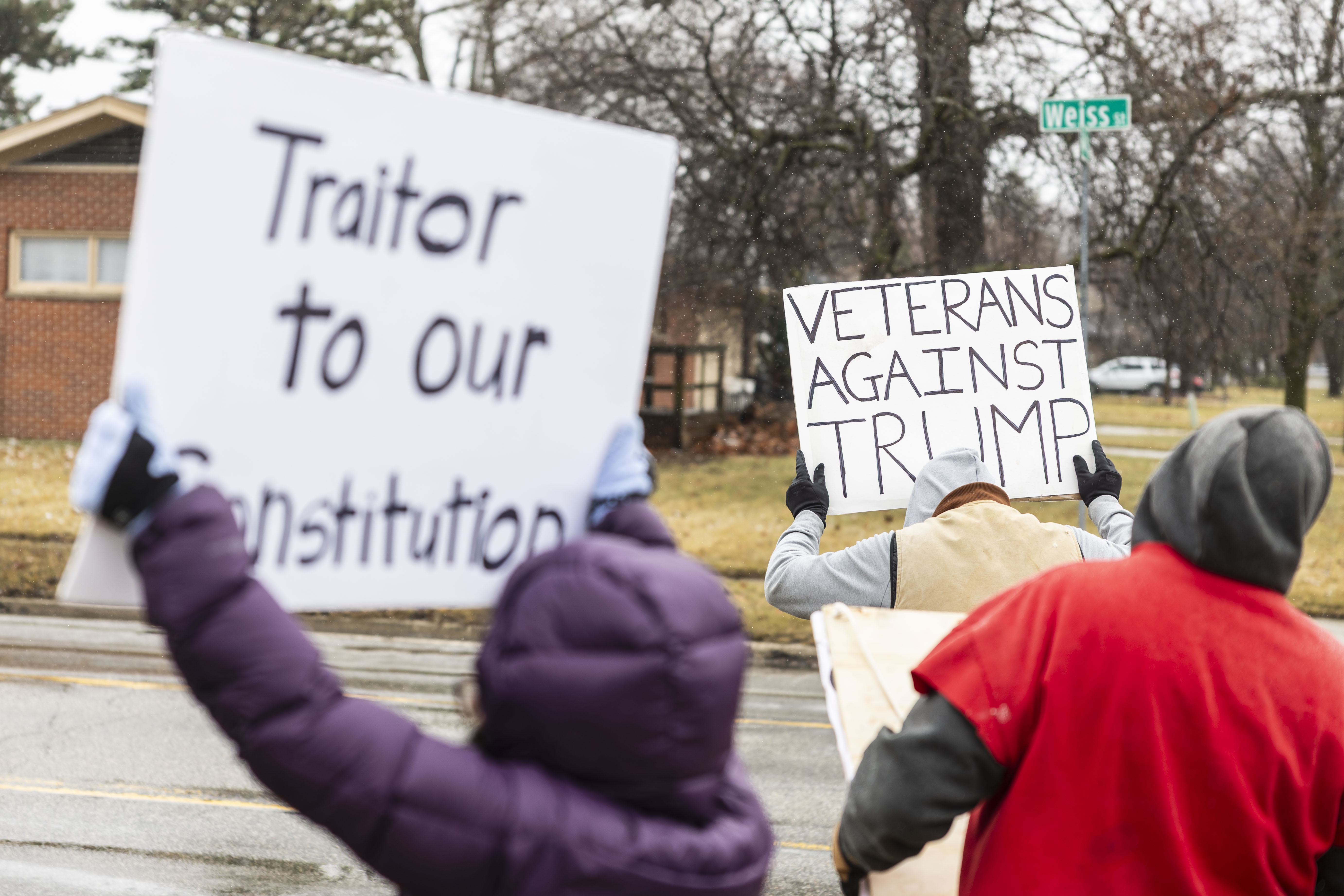 Protestors rally for veterans in front of Saginaw VA Hospital - mlive.com