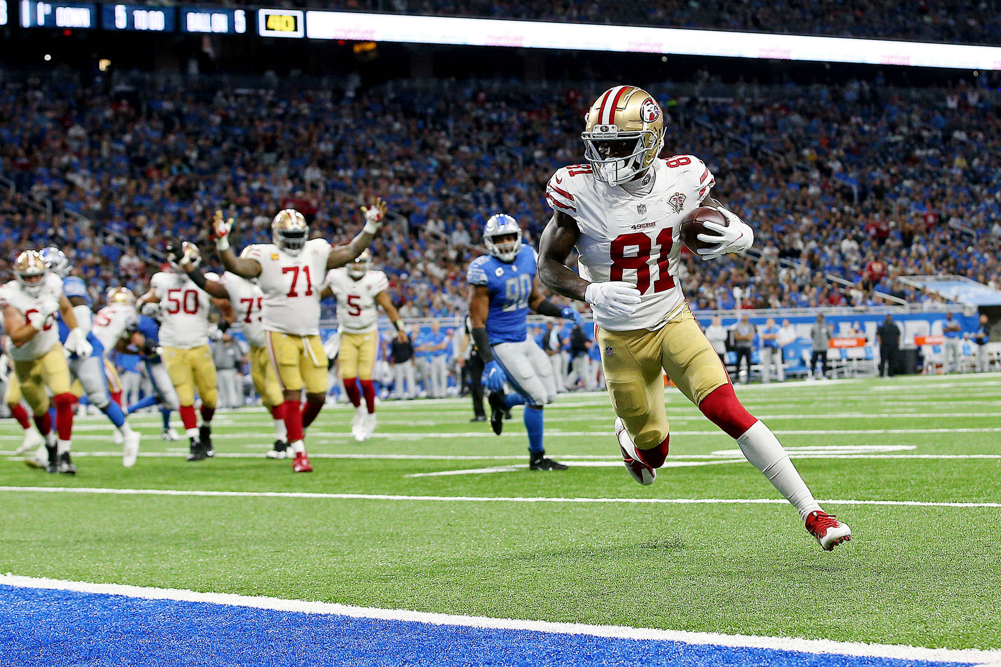 San Francisco 49ers wide receiver Trent Sherfield (81) against the