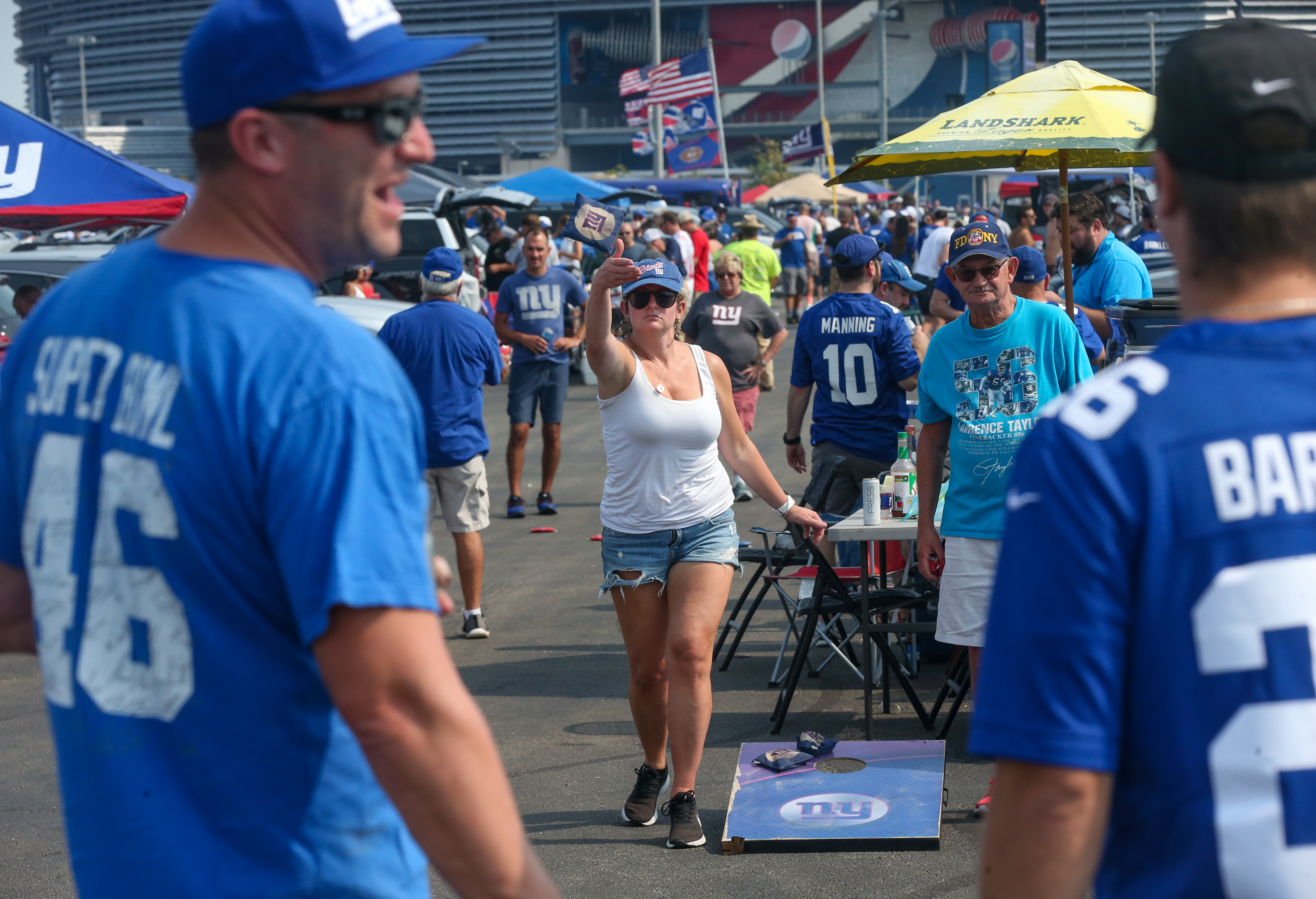 New York Giants Field Cornhole Boards