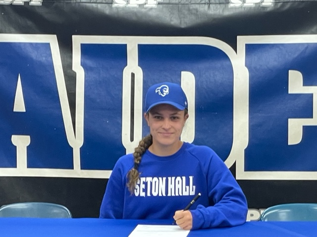 Lily Camacho of Scotch Plains-Fanwood signs her NLI to Seton Hall for soccer