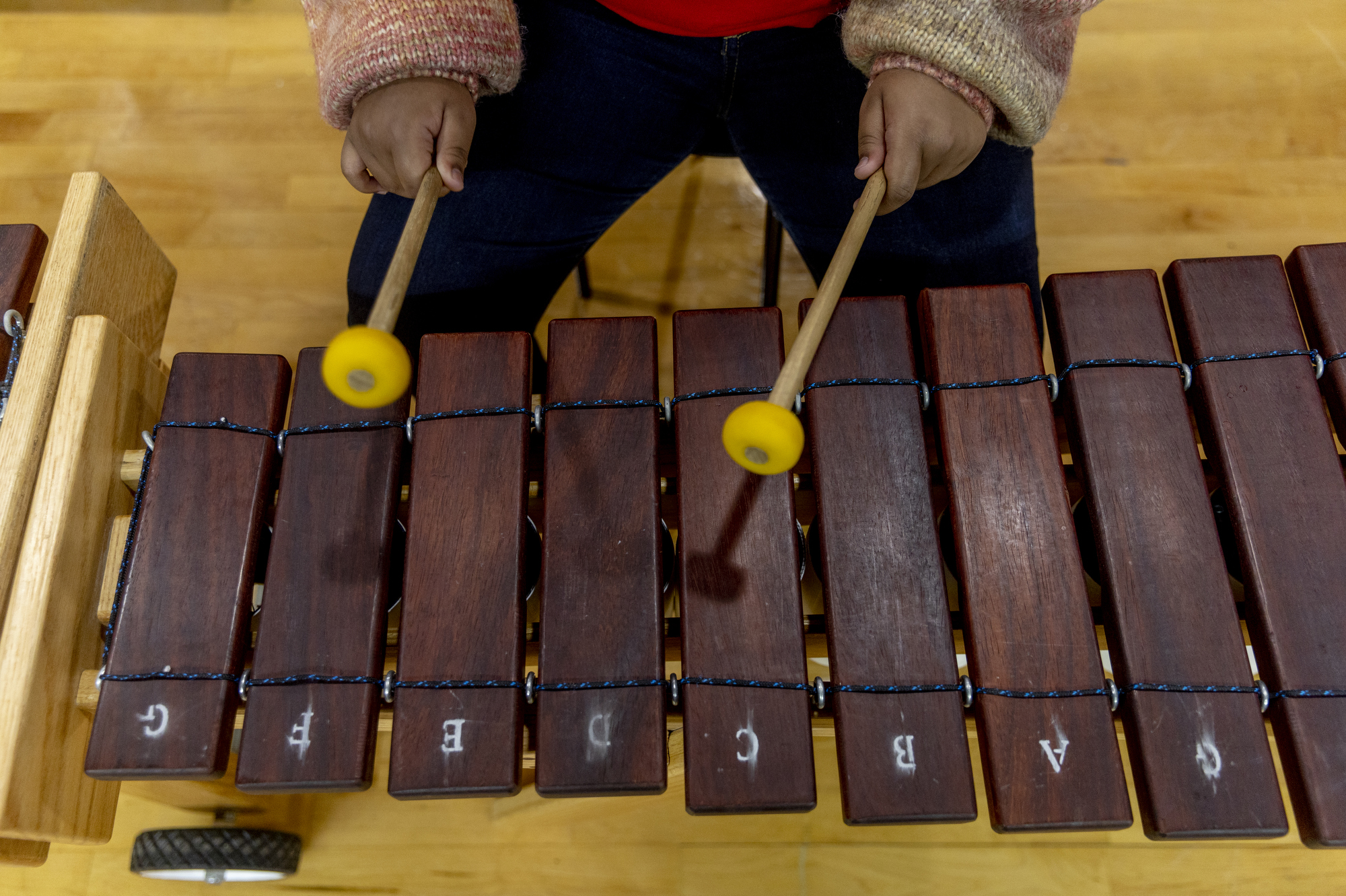 Grand Blanc schools provides unique marimba band class with handmade