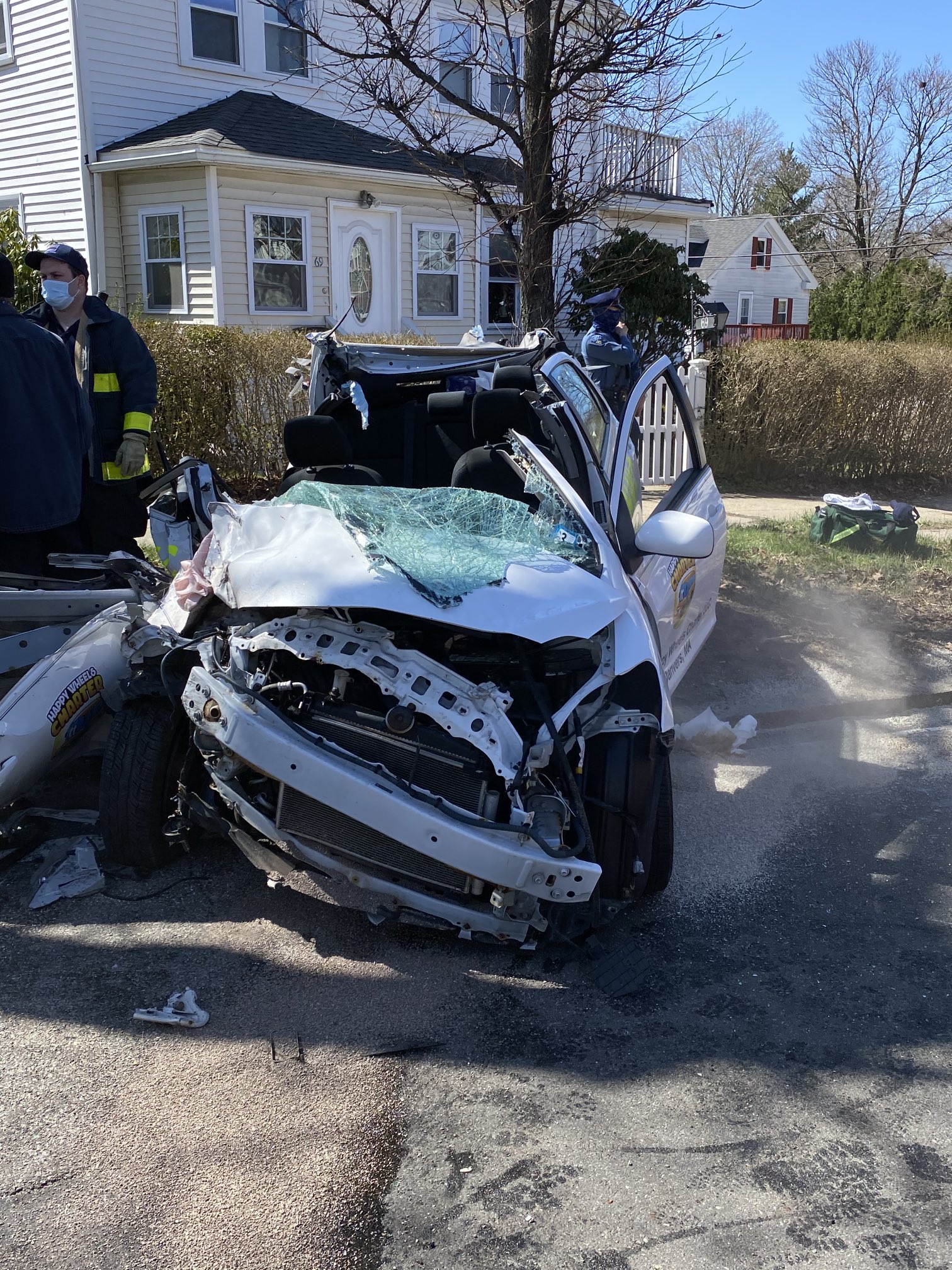 Boston firefighters free 3 people from car following serious crash ...