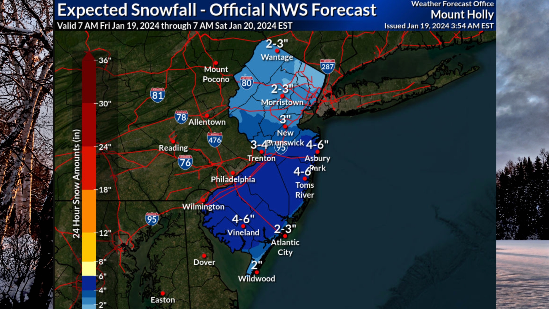 N.J. Weather: Updated Snow Forecast Maps Issued. Expect 2 To 6 Inches ...