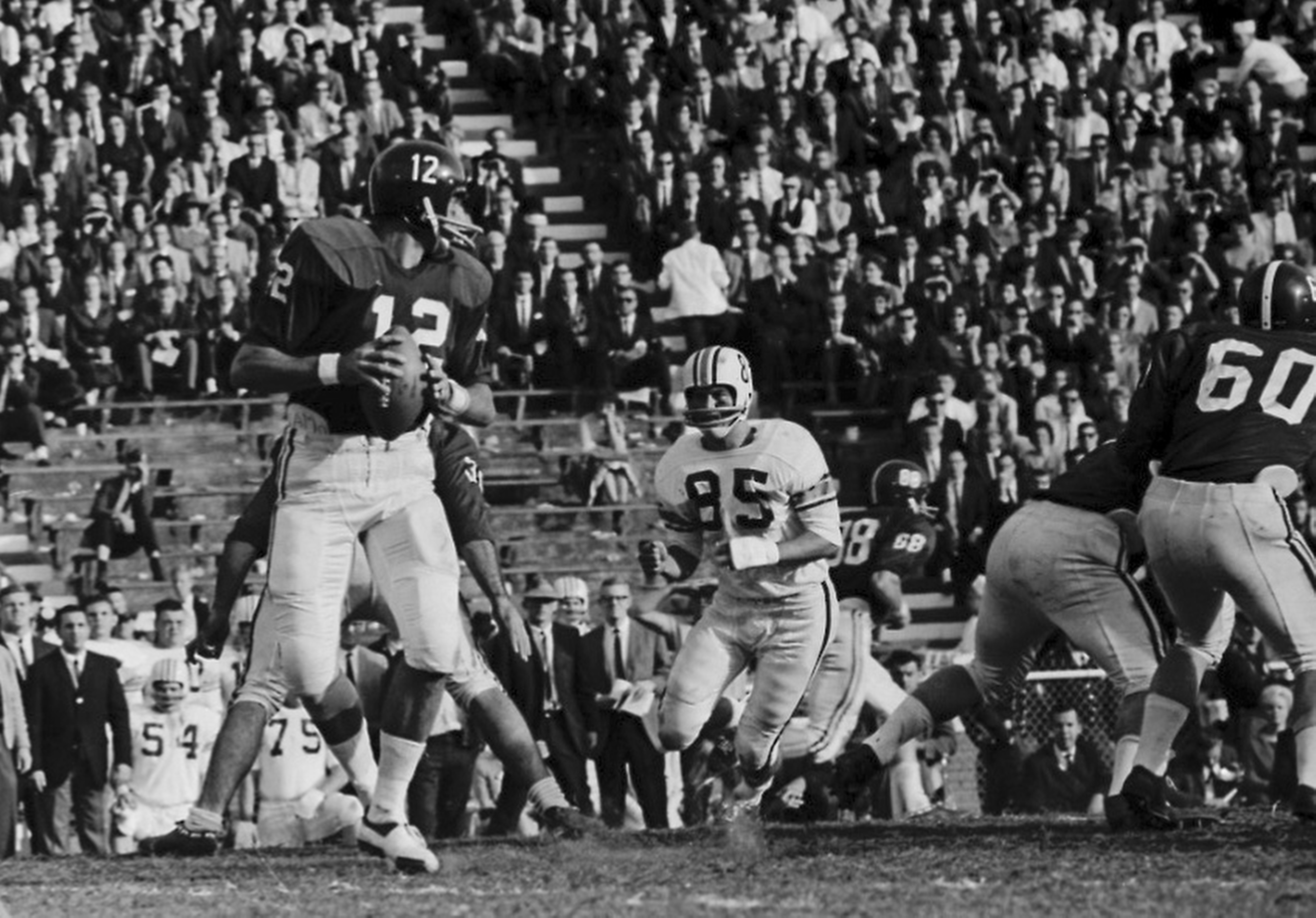 Jets Quarterback Joe Namath Watches Game by Bettmann