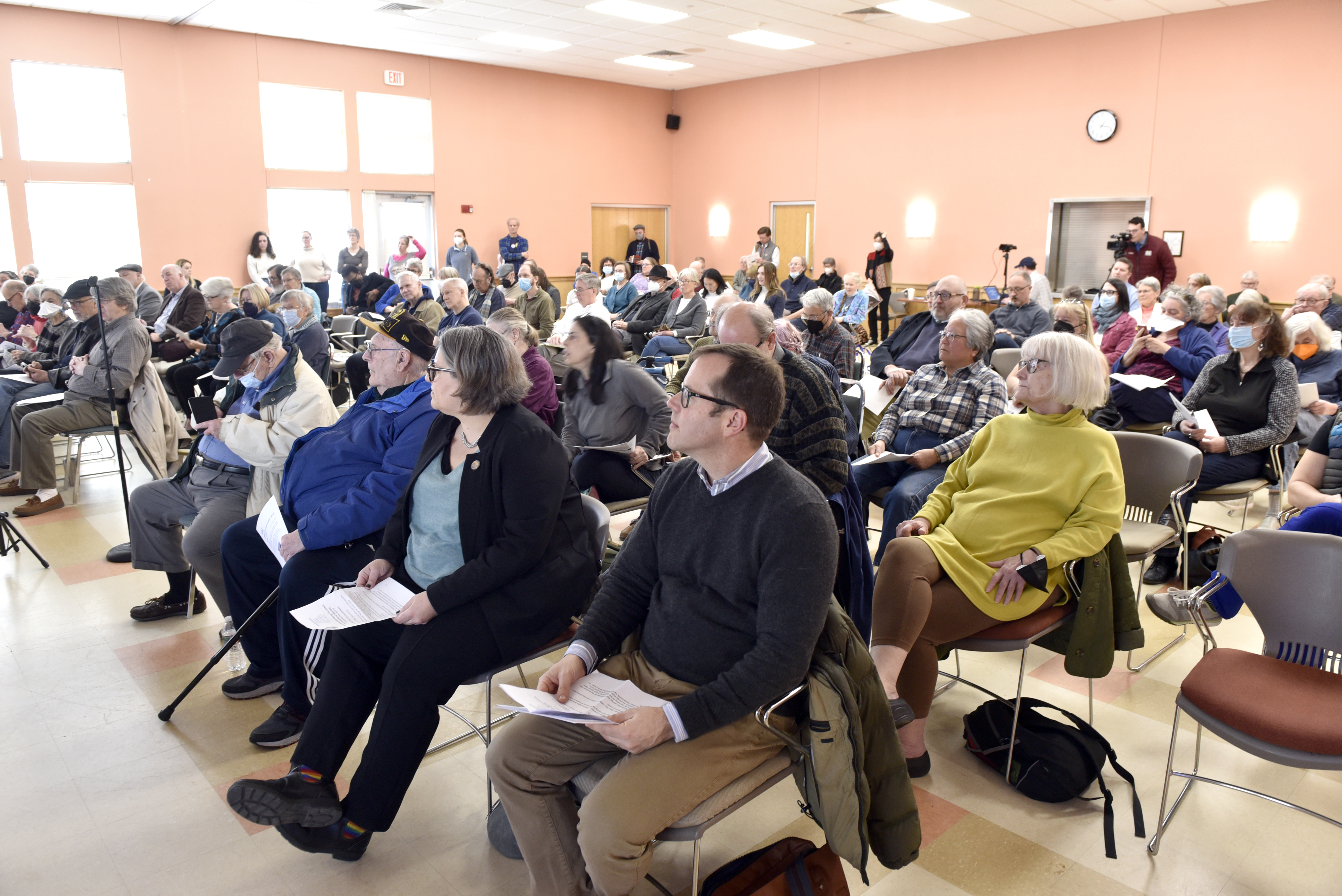 Large crowd attend a meeting of the Western Massachusetts Passenger Rail Commission at the Northampton Senior Center.  (Don Treeger / The Republican)  3/21/2023
