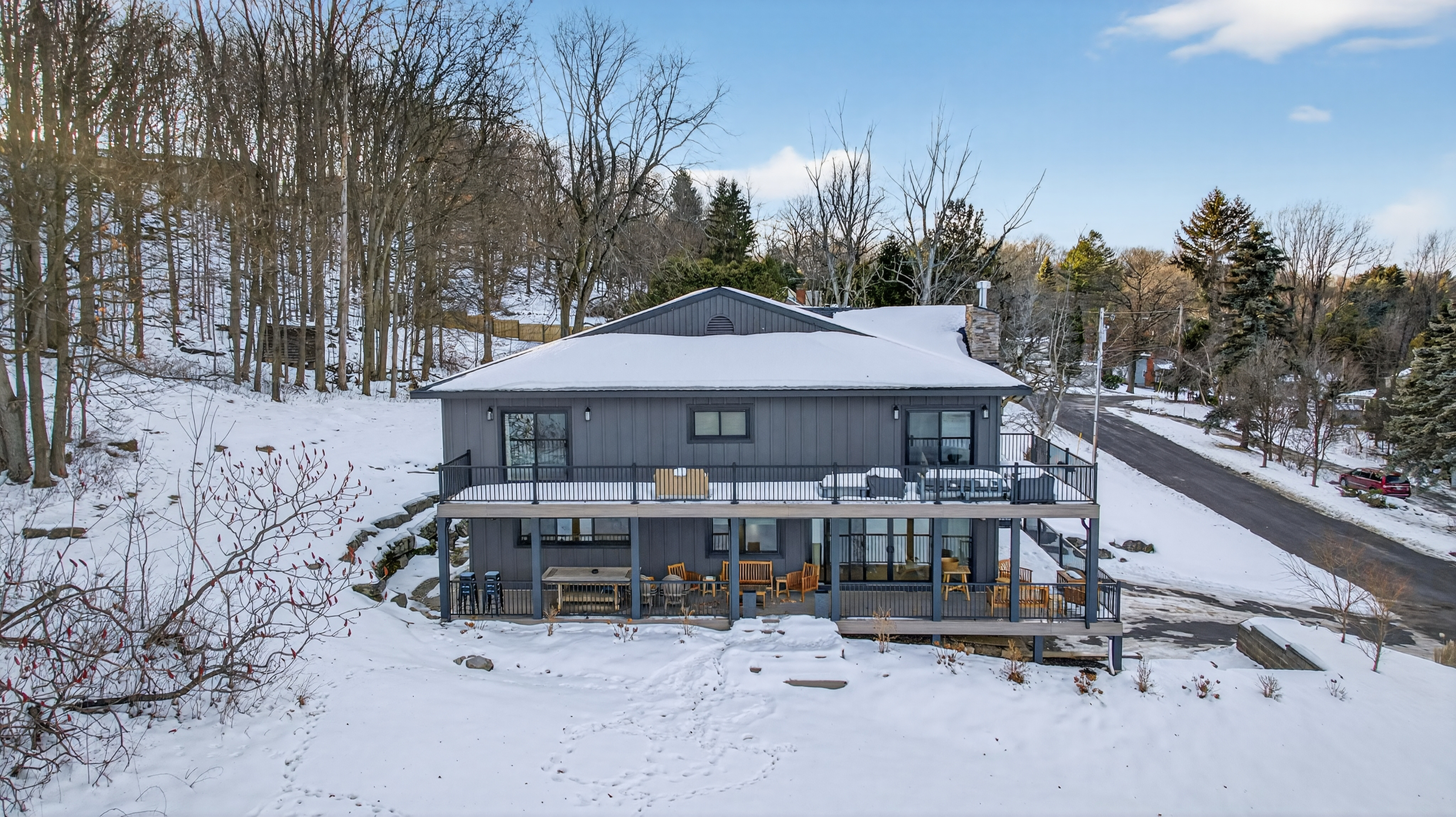 - Christina Cianciosi grew up admiring the house at 101 Alton Street in Syracuse which borders Bellevue Country Club. In 2022, she bought the unique home and gave it an extensive renovation. The upper deck provides protection during rain storms. Courtesy of Kyle Fedrizzi, owner of kfotography315, LLC.